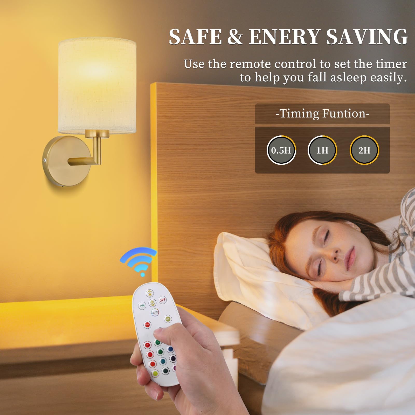Battery Operated Wall Sconce Set of 2,Rechargeable Wall Lights with Remote Control,Wireless Wall Sconces with 3000mAh Detachable