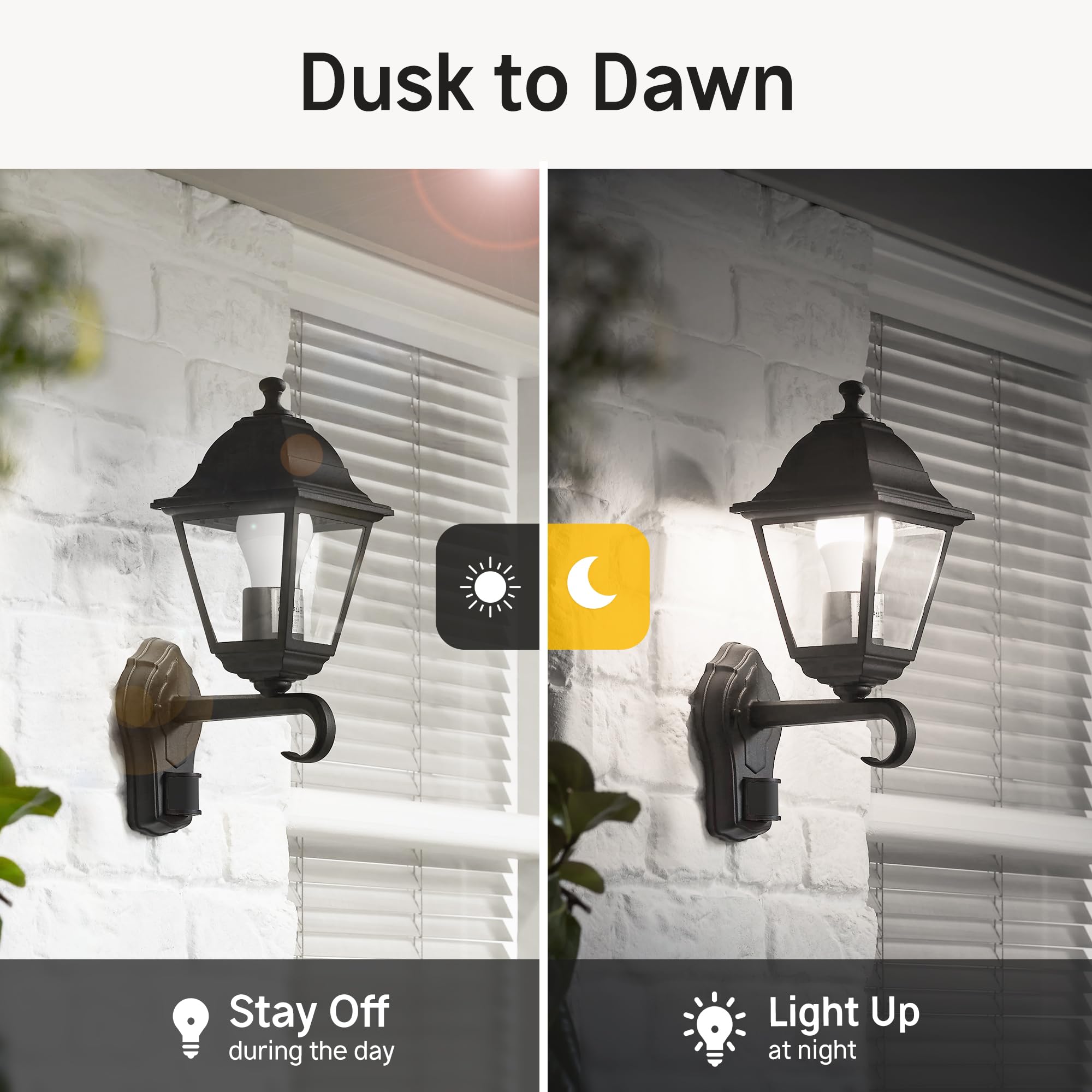 Prosperbiz Dusk to Dawn LED Outdoor Light Bulbs, 40W Equivalent, Daylight White, 4 Pack, Automatic On/Off Sensor, A19 Model
