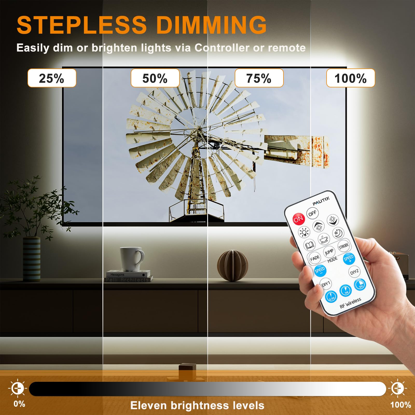 Pautix Cob Led Strip Light White 5000K 20Ft/6.1M,3087Leds Super Bright 6000 Lumen,Dimmable 24V Led Tape Light With 3M Tape,Rf Re