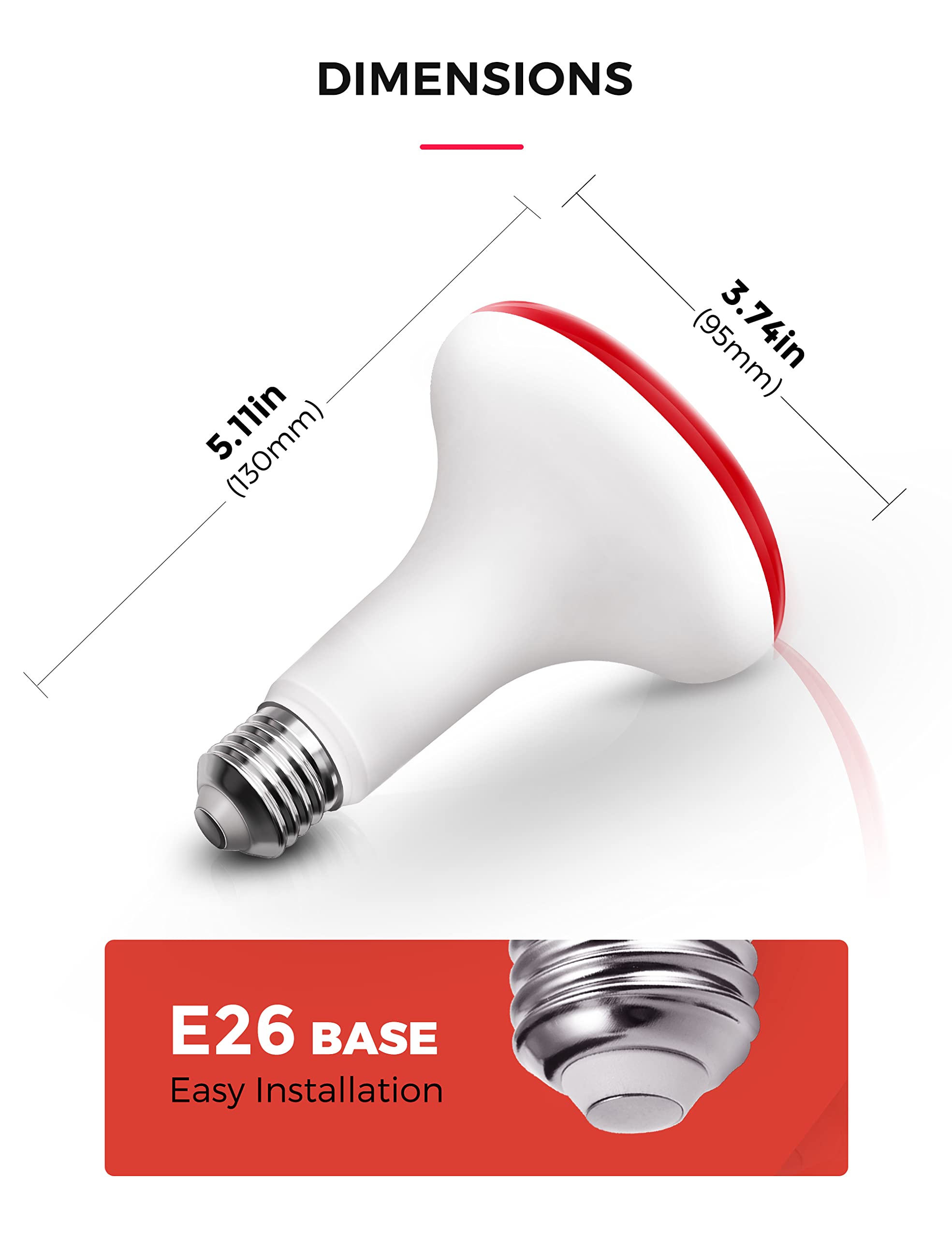 Lohas Red Flood Light Bulbs  Christmas Led Br30 Pure Red Flood Light Indoor 65W Equivalent  11 Watt Colored Can Light Bulbs E26  For New Year  Home Lighting  Holiday Party Decoration  2 Pack