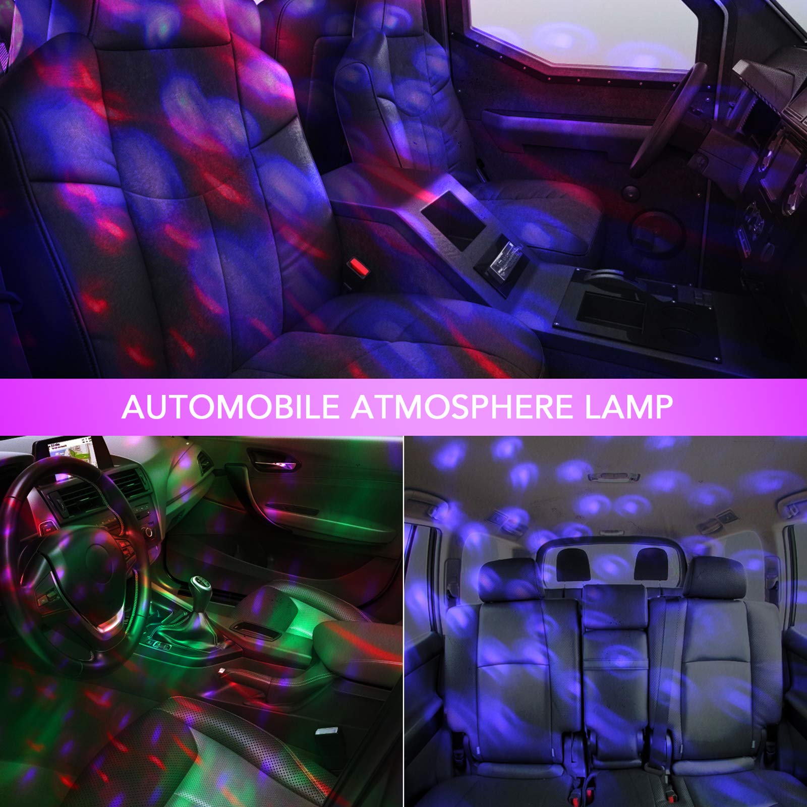 Lmaytech Usb Mini Disco Ball Lights - Sound Activated Led Strobe For Parties & Car Atmosphere (2 Packs)