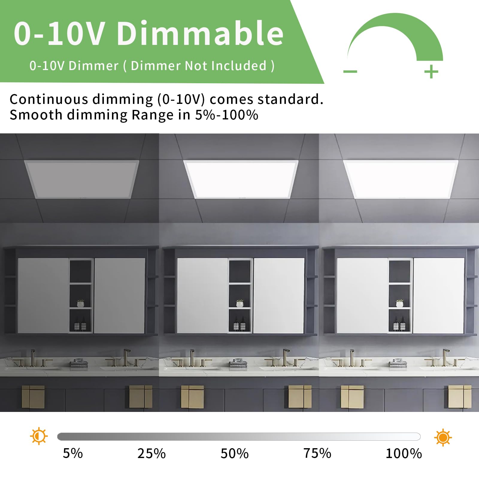 2 Pack 1X4 Led Flat Panel Lights, 5 Cct 5 Power Modes Adjustable Led Ceiling Light, 40W/5000Lm Recessed Drop Ceiling Lights Fixt