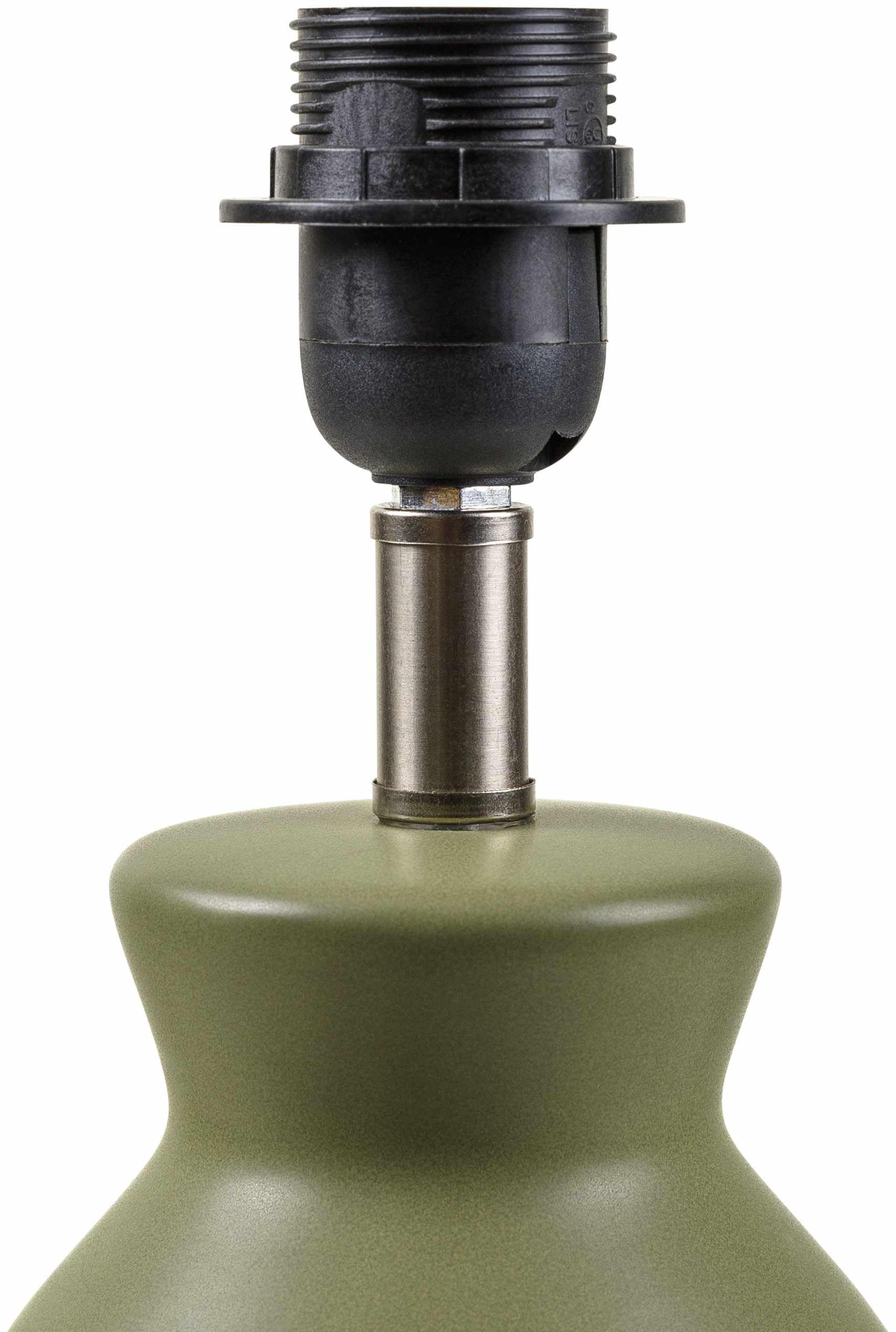 BoutiqueRugs Boho Ceramic & Jute Bedside Table Lamp - 15inH, Green, Beige, Model SPXZVA6