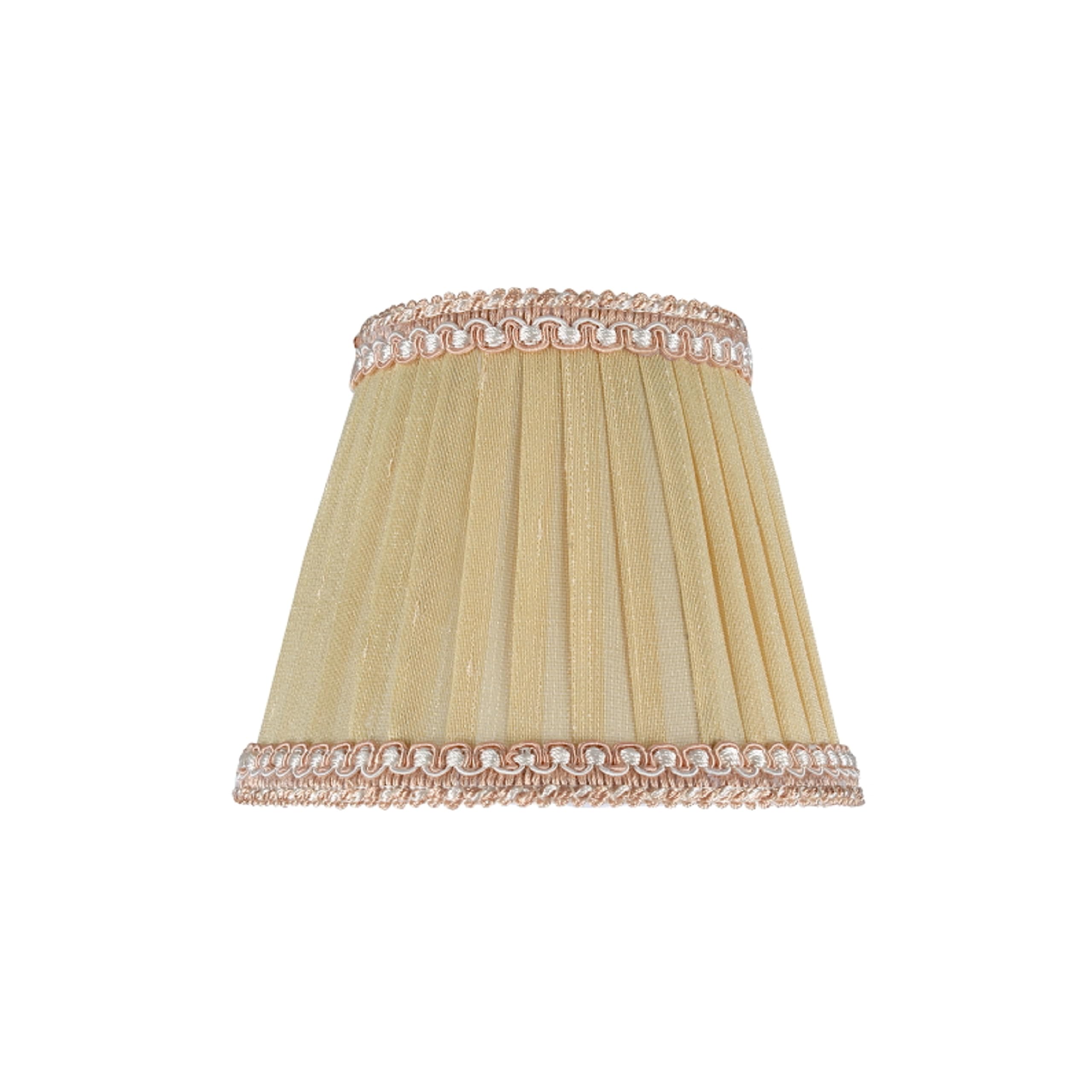 Aspen Creative 33002-2B Small Pleated Empire Shape Chandelier Clip-On Lamp Shade, Gold, 3'' Top X 5'' Bottom X 4'' Slant, 2 Pack