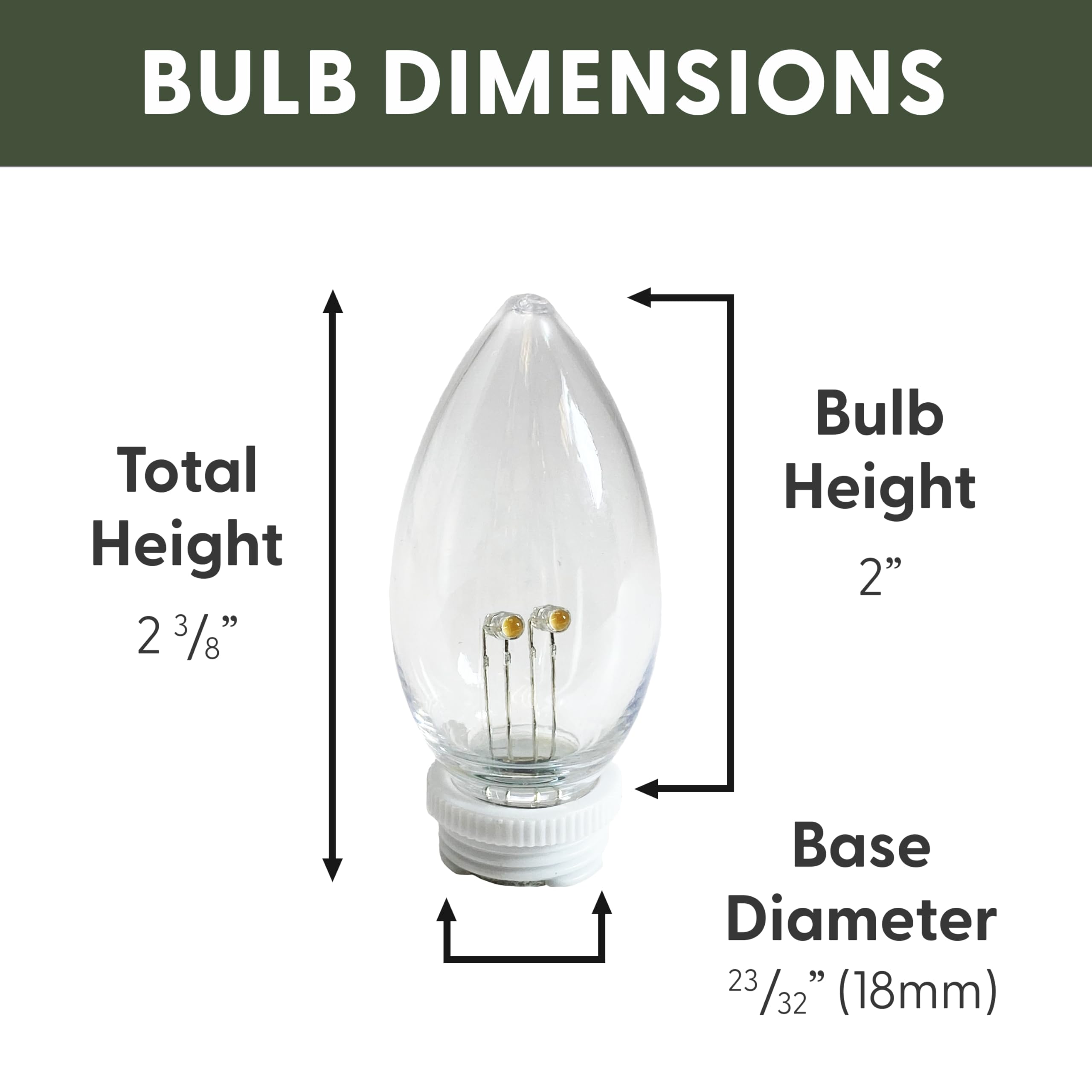 612 Vermont Ultra-Bright LED Window Candle Bulbs, Shatterproof, Model VT-9222-4R-W, Pack of 4