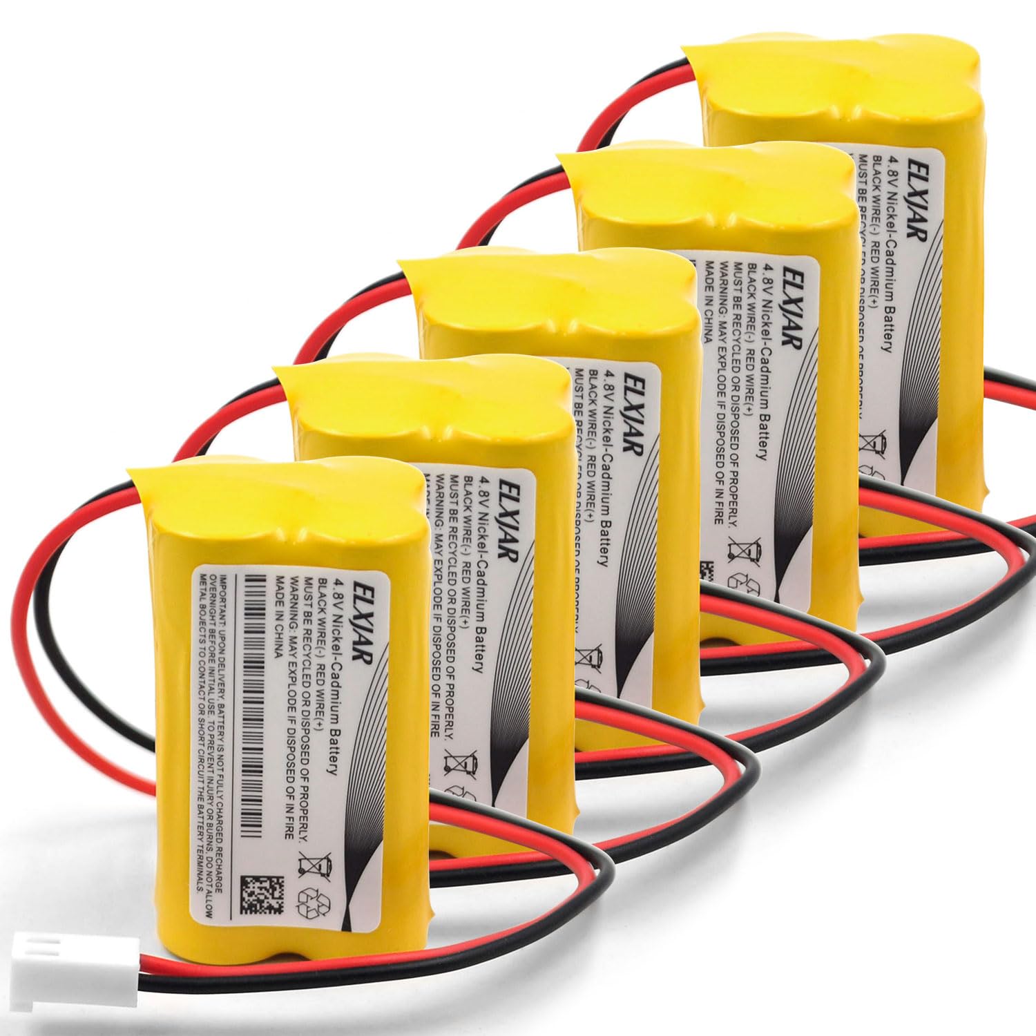 elxjar (5-Pack) 4.8V 800mAh Ni-CD Battery Pack Replacement for Astralite 20-0001 Day-Brite A15032-1 CXL6VBXT CXXL3GW Lithonia A1