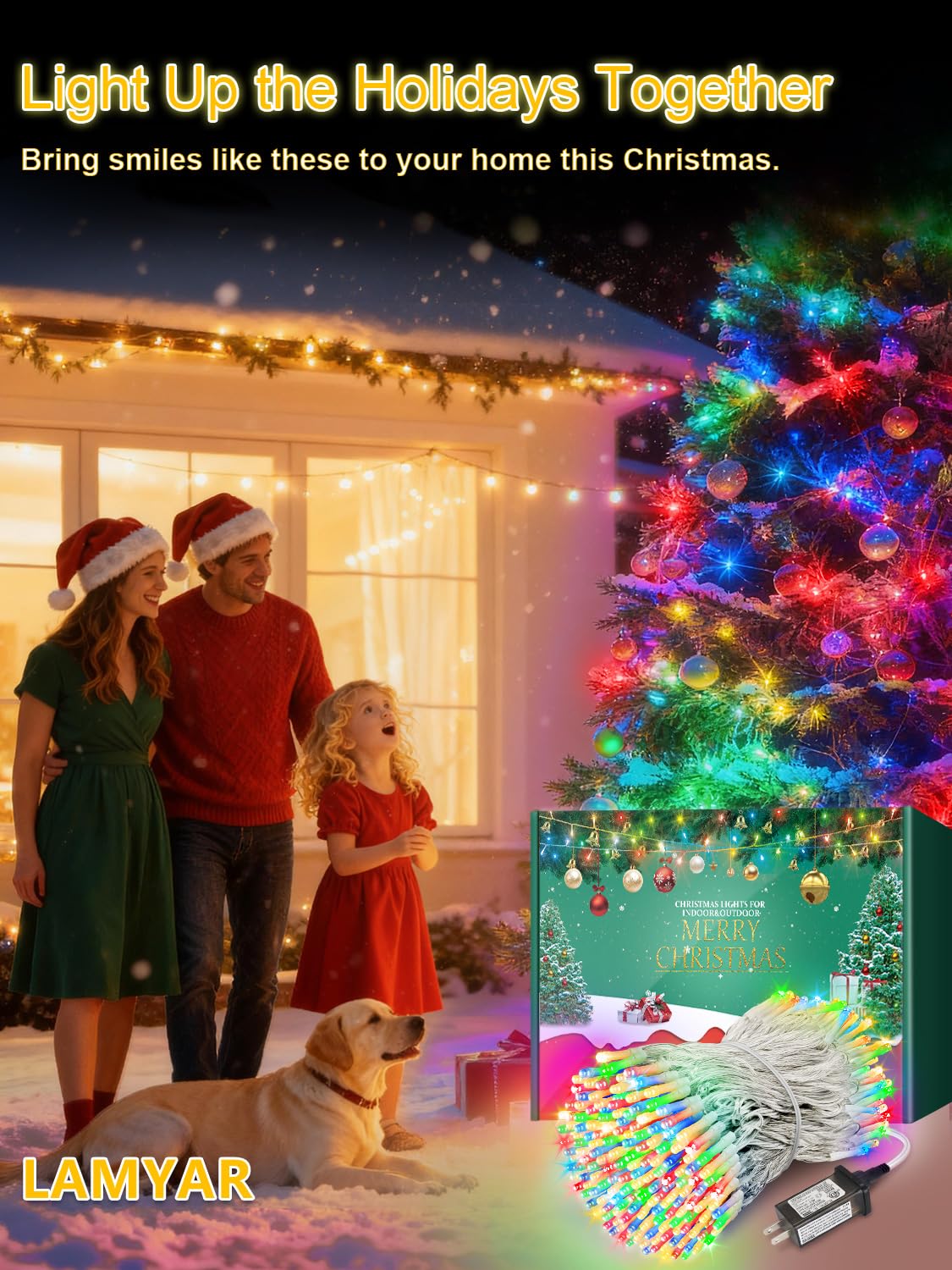 Lamyar Christmas Lights With 1000 Leds  328Ft Extra Long Plug In Fairy String Lights For Outdoor Tree And Indoor D?Or  8 Modes & Timer  Ip65 Waterproof Lights For Yard Garden Decor (Multi-Color)