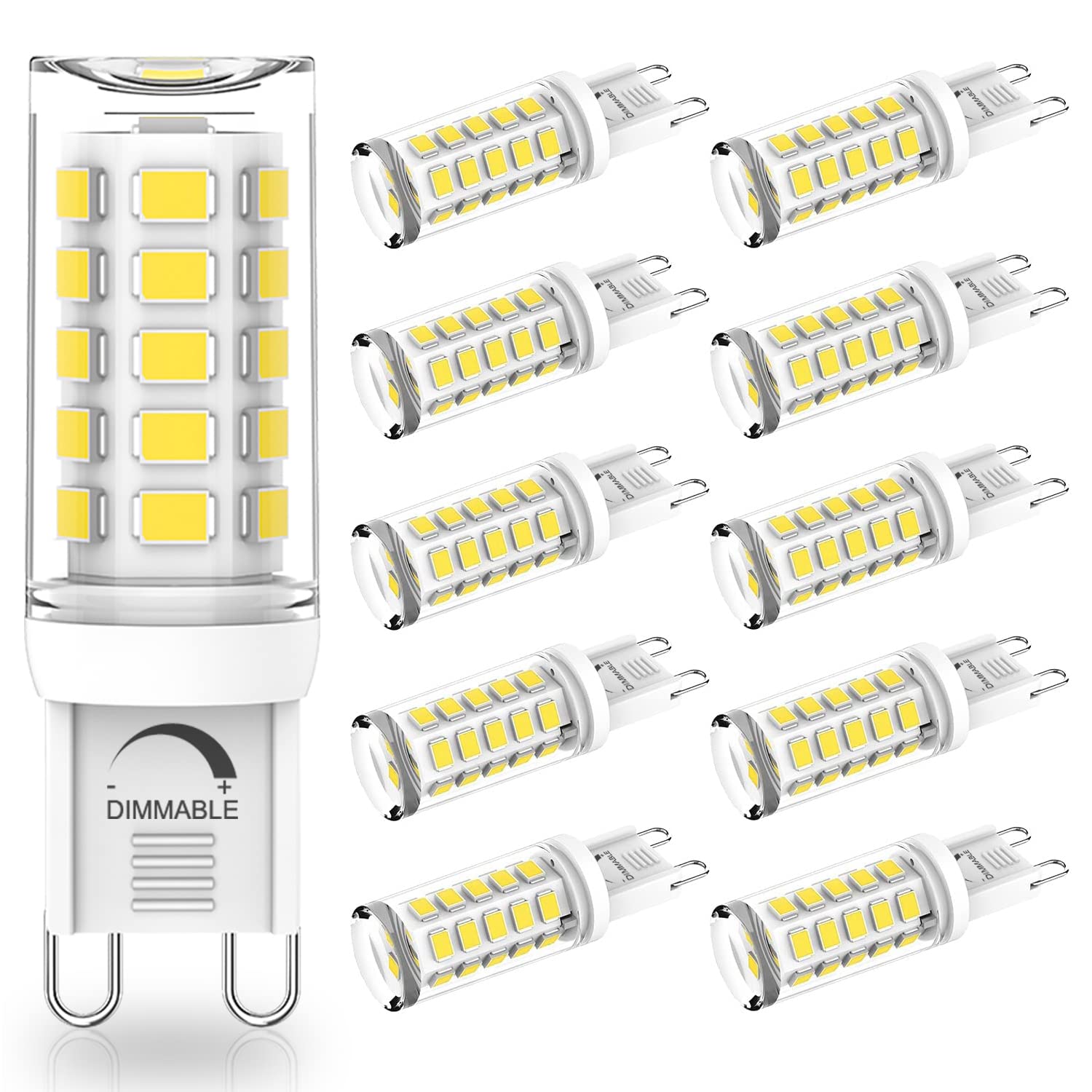 YUIIP G9 LED Bulb Dimmable 4W, 5000K Daylight White, 380LM, 360° Beam Angle, Pack of 10