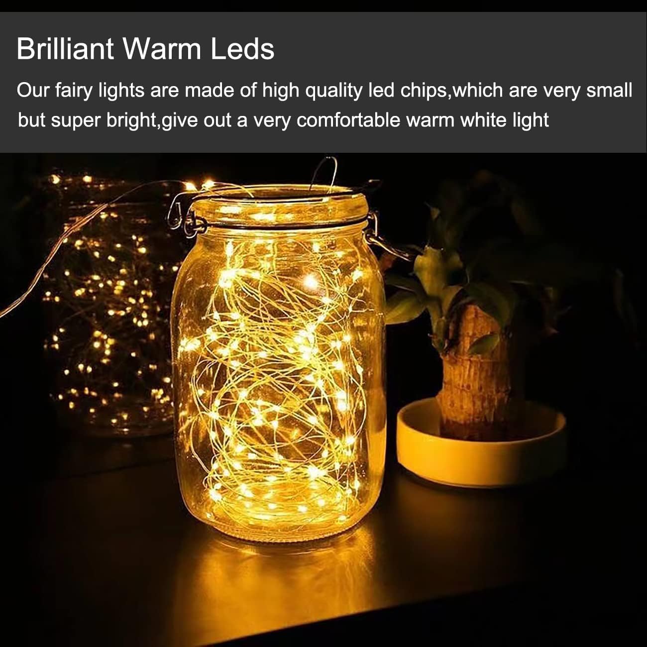 LEDIKON Fairy Lights, 24 Pack, 20 LED Warm White, 6.6ft Battery Operated, Metal, Model FL20L-24P25-1