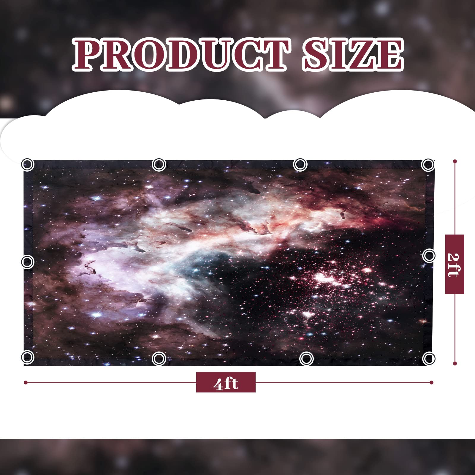 Patelai Fluorescent Light Cover with 10 Magnets, 4 x 2 Feet, Blue with White Stars, Model PT-Patelai-3149