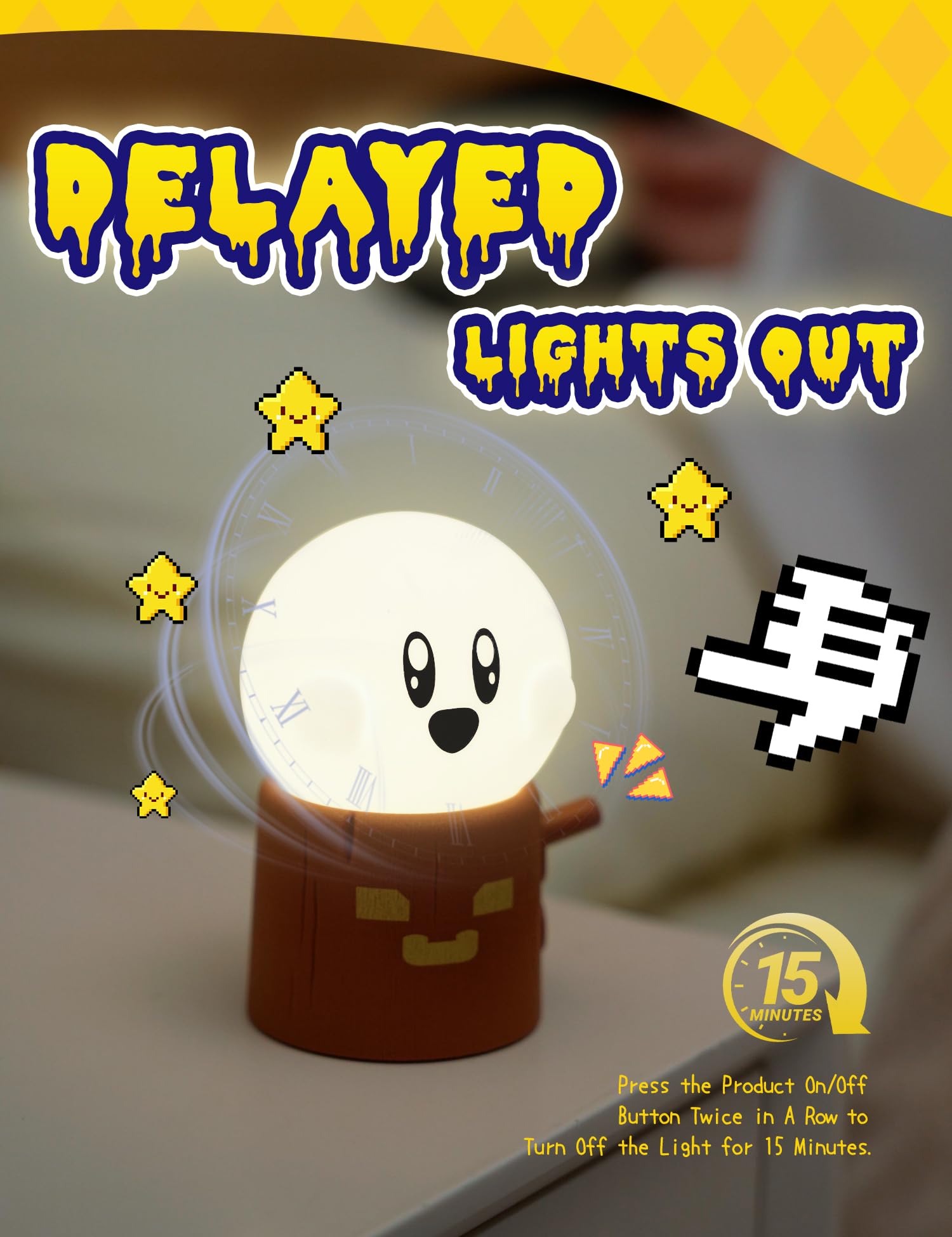 Wanidea Cute Ghost Night Light, Warm Light Rechargeable Stepless Dimming Night Lights For Bedroom, Cute Little Buddy Ghost Anime