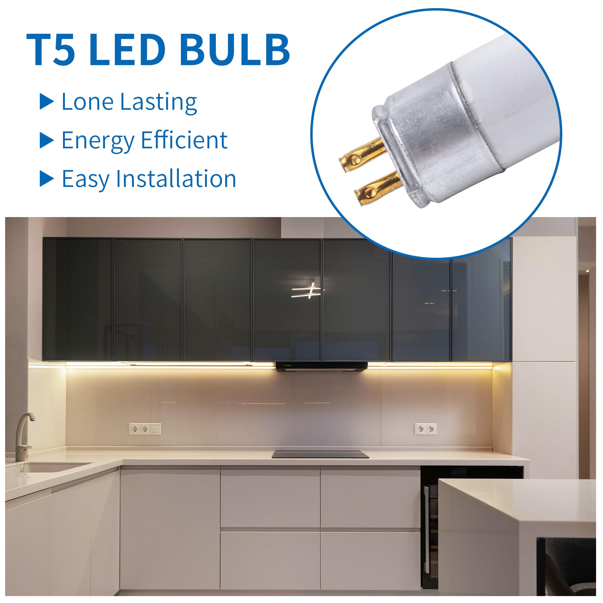 Wesome Lighting 21" F13T5/CW LED Bulbs, 4100K Cool White, 9W Replacement for Fluorescent, 4 Pack
