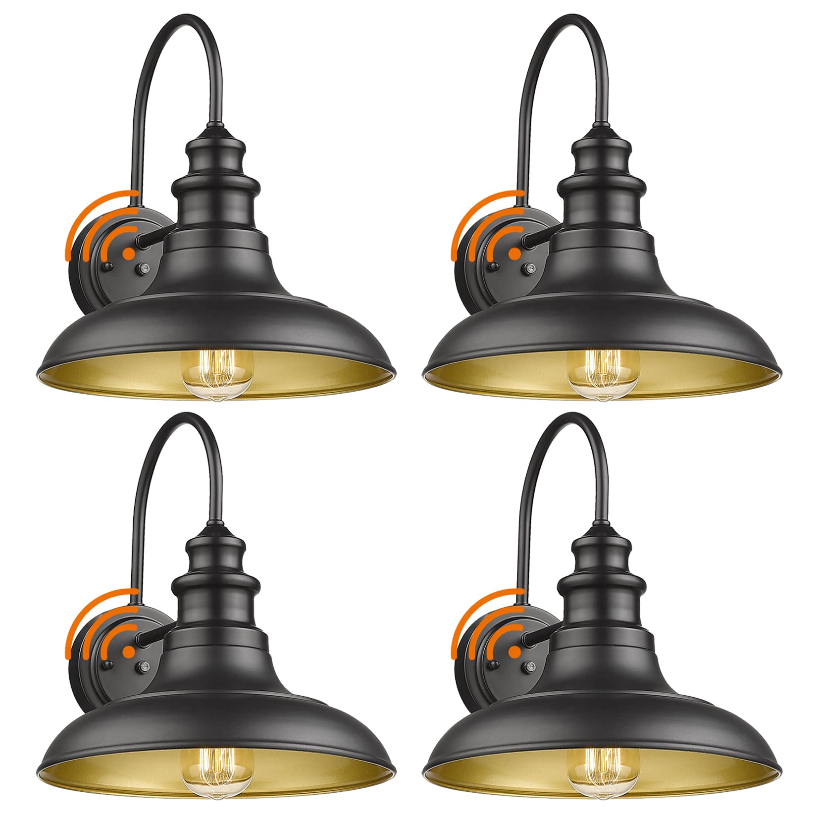 Dusk to Dawn Sensor Outdoor Barn Light Fixtures Outdoor Wall Sconces Farmhouse Wall Mount Lights Exterior Gooseneck Light Fixtur