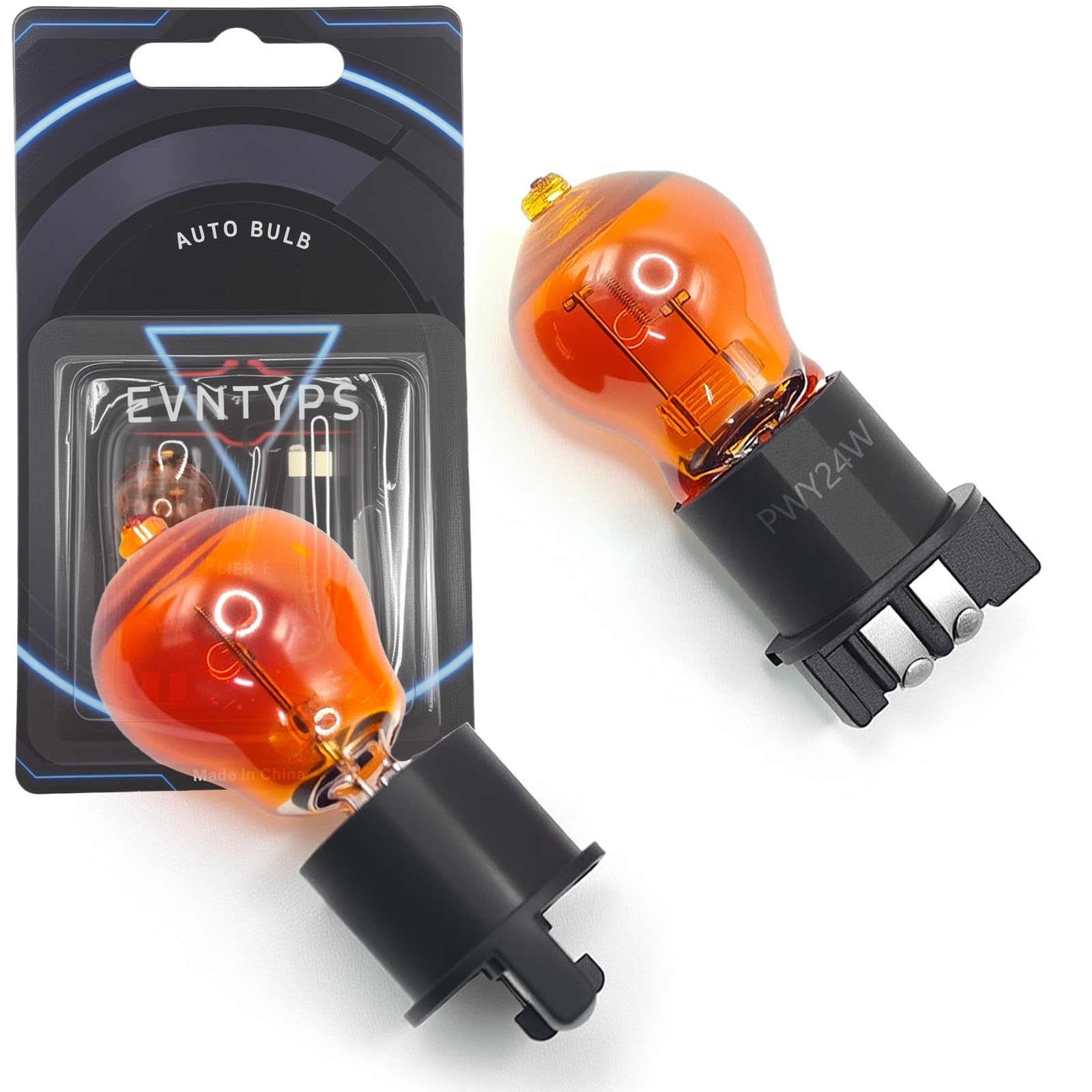 evntyps Halogen PWY24W Turn Signal Light Bulbs Amber fit for for Volkswagen Passat 2016-2019,fit for Volkswagen Golf 2015-2018 S