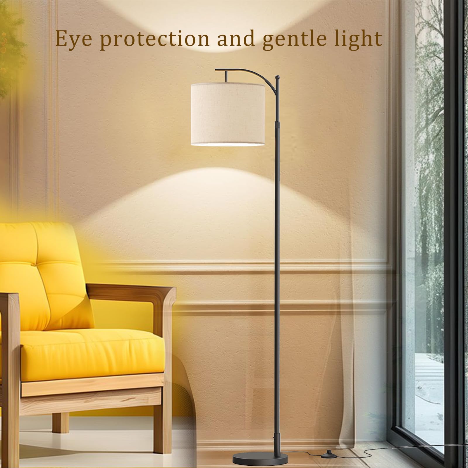 Lotalot Adjustable Floor Lamp with Remote Control, RGB LED Light, Modern Design, Dimmable, Ideal for Living Room and Bedroom