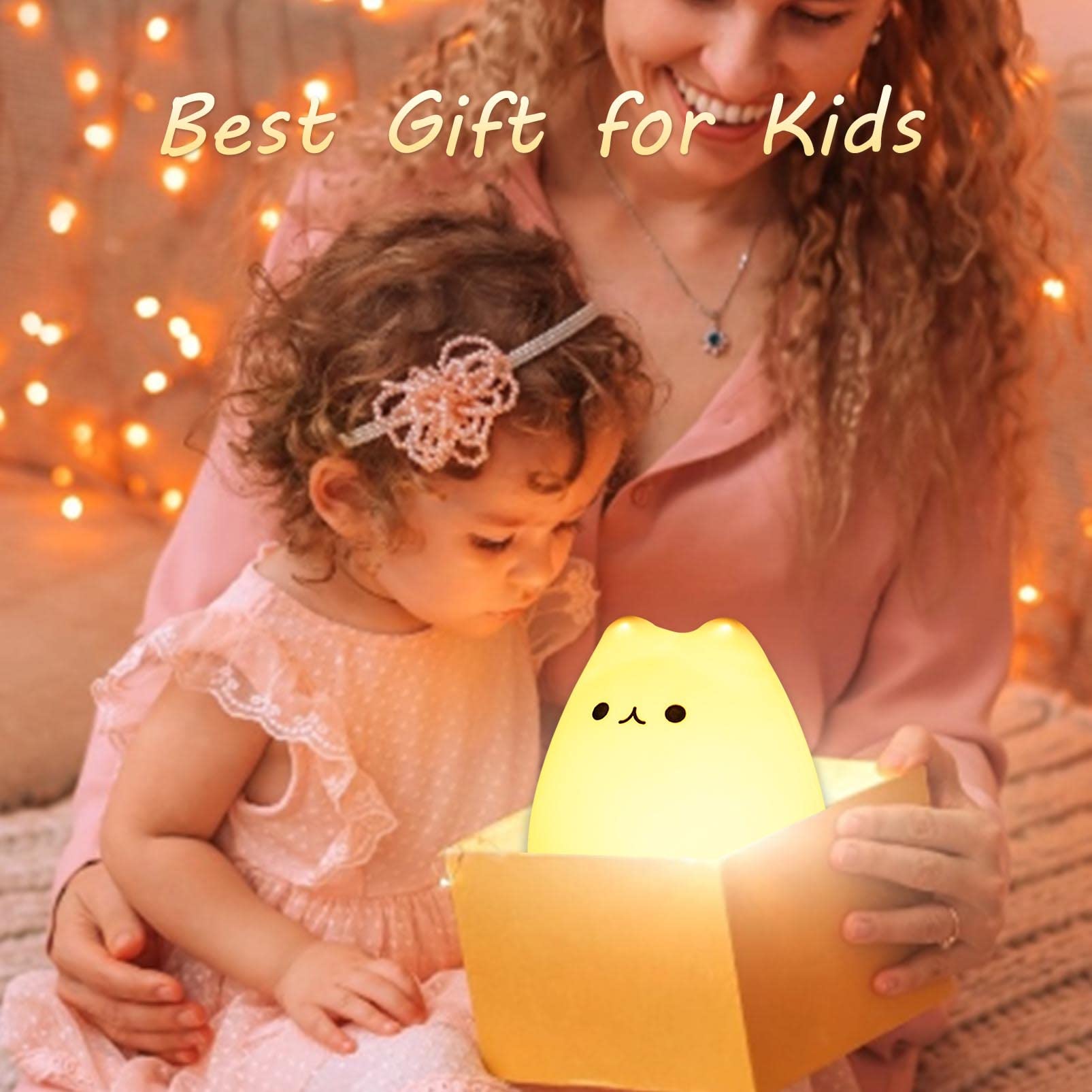ZKLiLi Cat Lamp - Rechargeable Silicone LED Nightlight with Remote Control, Cute Kawaii Design for Kids, Celebrity Cat Variant