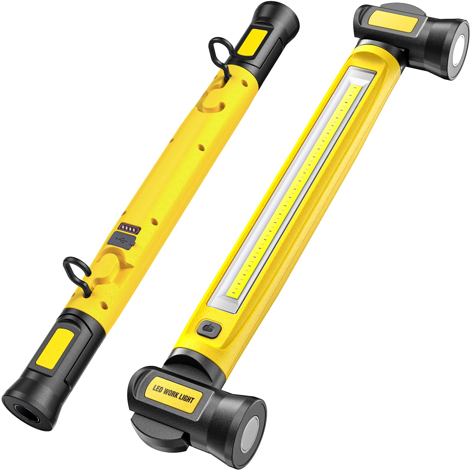 Work Light 3000LM Cordless Under Hood Light, 3-Mode Color Temp Work Light Bar with USB-C Fast-Charge 5200mAh, Magnetic & Hook Un