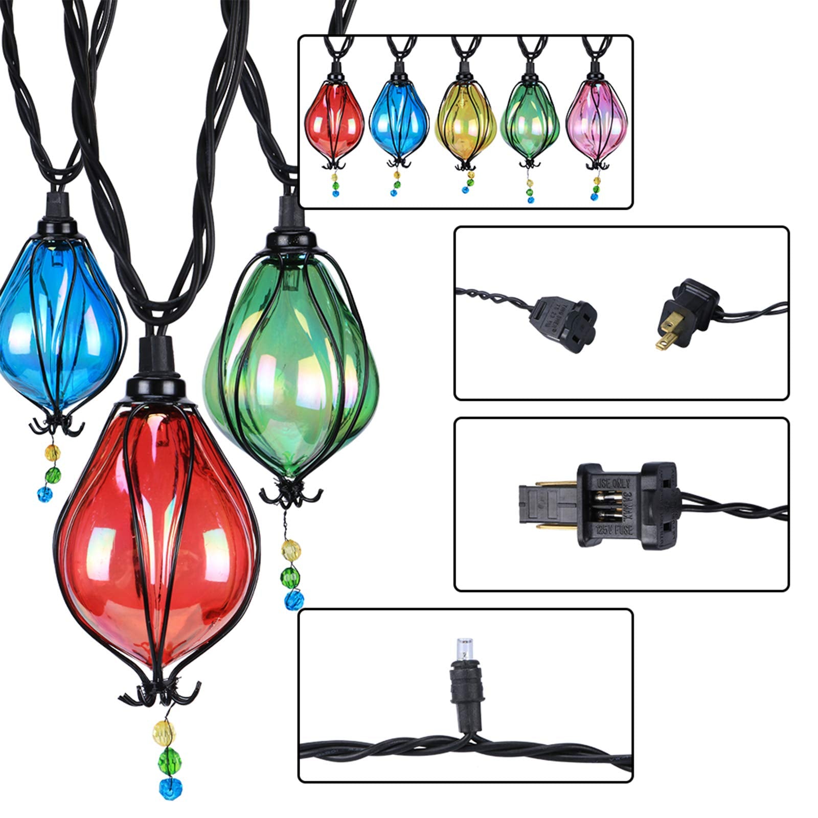 Vigdur Multicolor Fairy String Lights, 10 Bulbs, Waterproof, Indoor/Outdoor, Model WODER-4214880, Perfect for Christmas, Parties, Weddings