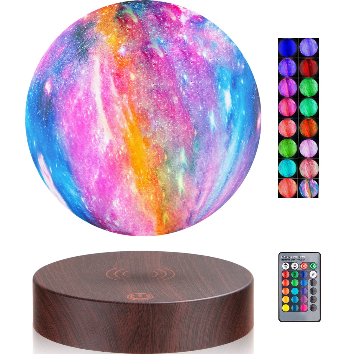 VGAzer Levitating Moon Lamp,16 Colors Galaxy Moon Lamp 5.9 Inch 3D Moon LED Light with Remote Control for Home Office Decor,Uniq