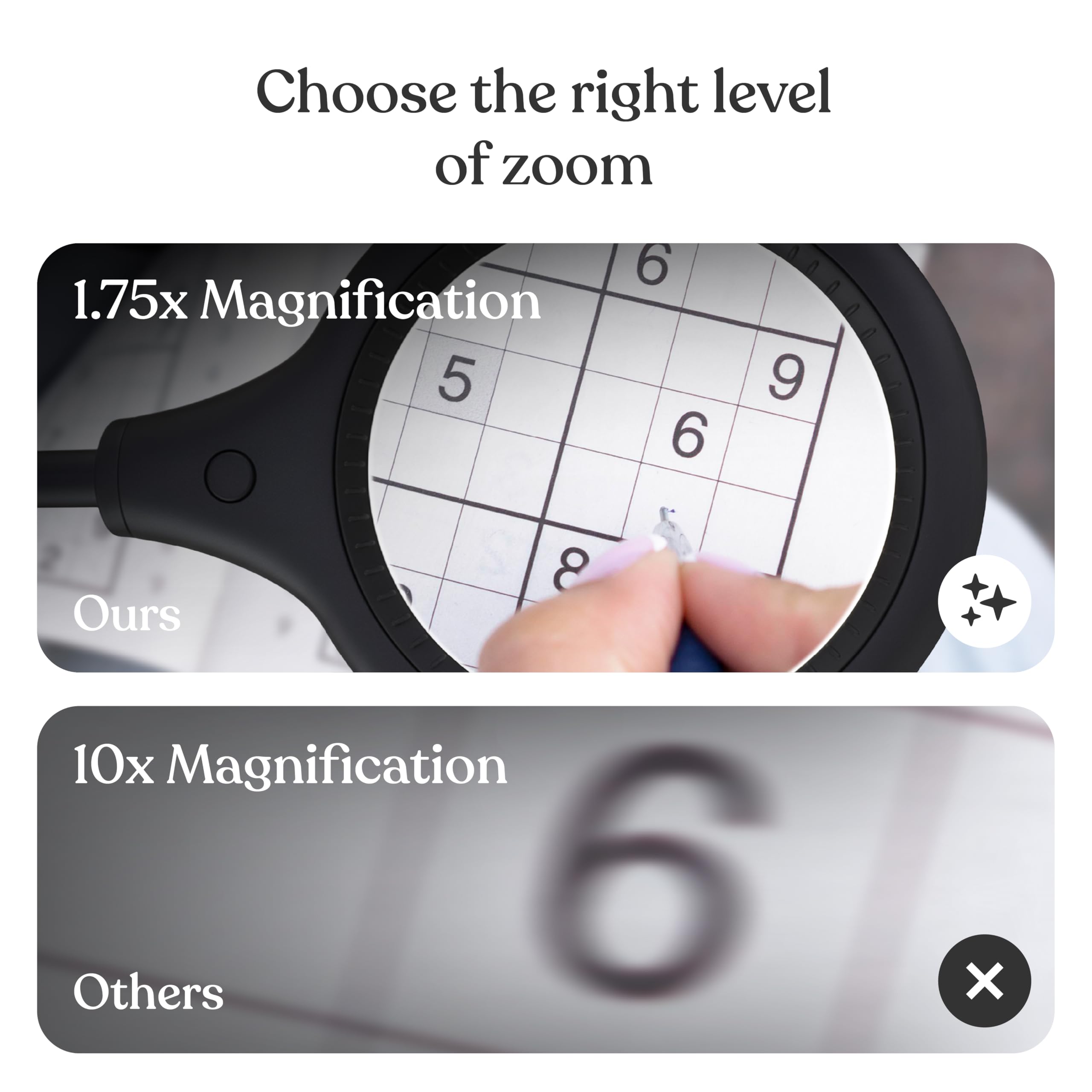 Brightech LightView Flex Magnifying Desk Lamp - 1.75X Magnifier with Light, Adjustable for Crafts & Reading, Black, Model LTVW2-BK