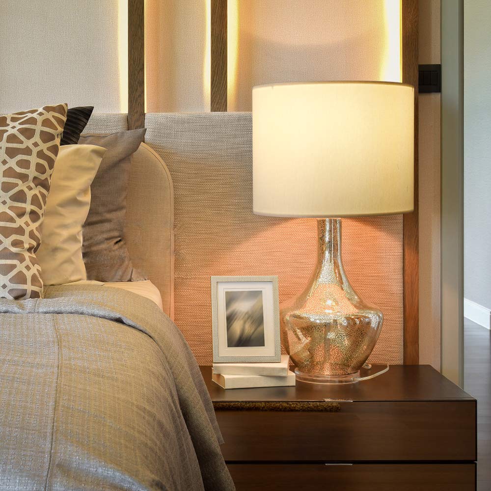 Wellmet Fabric Drum Lampshade, 14X14X11, Cream White, Modern Style, Spider Fitter, Model Ds-Tls