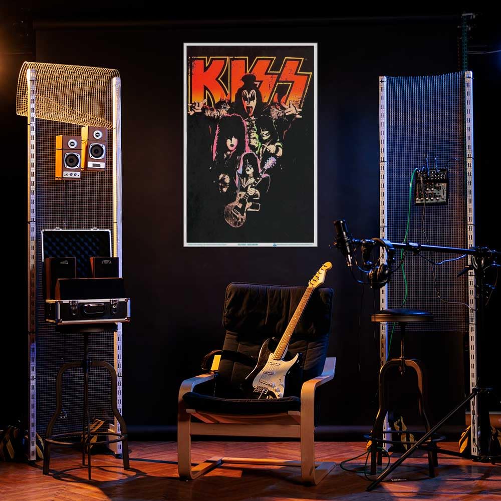 KISS Neon Blacklight Poster - 23in x 35in - White Paper - Officially Licensed
