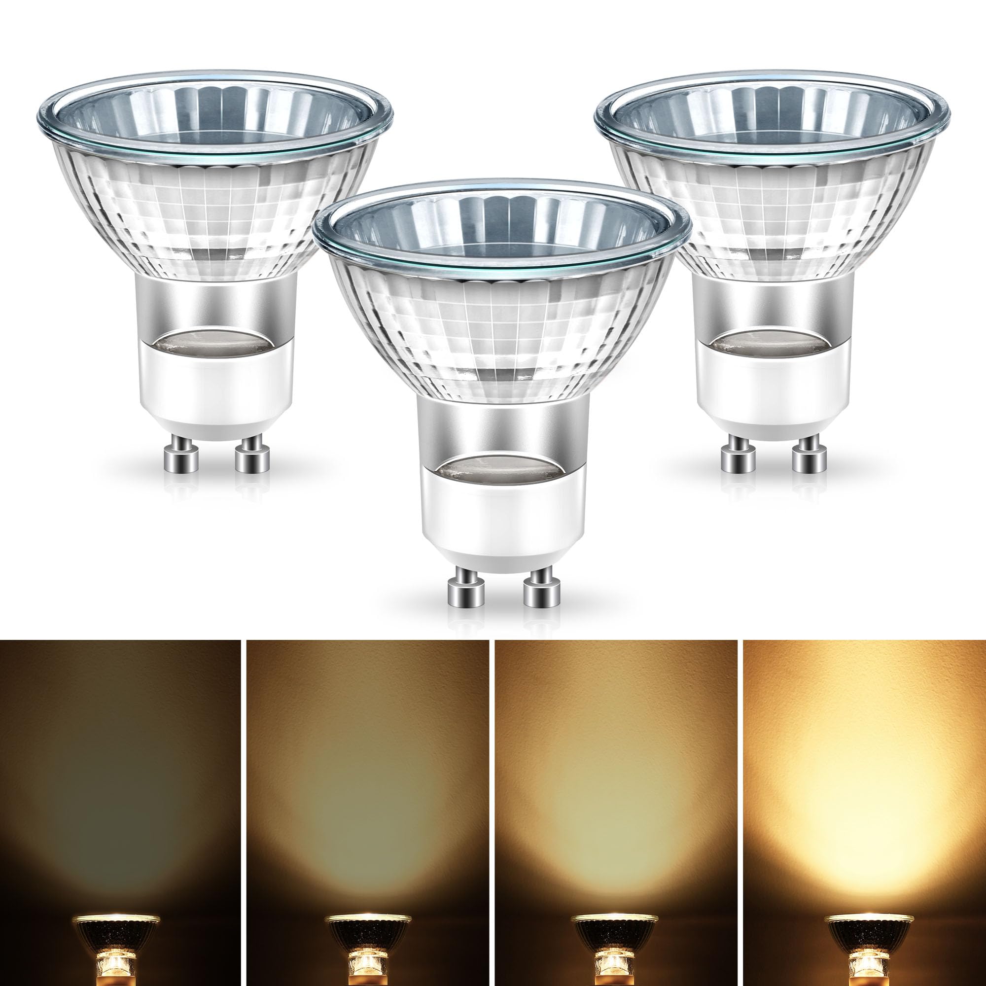 Gu10 Halogen 50W Bulbs, 120V Halogen Light Bulb, Gu10 Base Replacement For Candle Warmer Lamp Bulb, Warm White Gu10+C Dimmable G