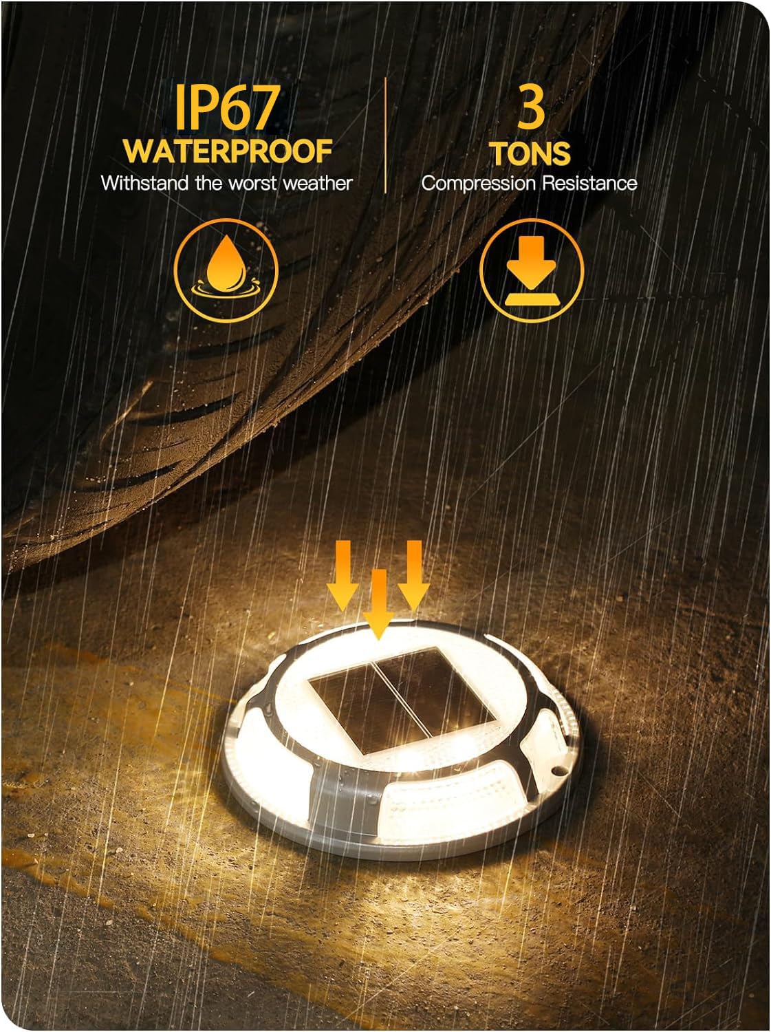 Fabstyl 16 Pack Solar Driveway Lights - Waterproof Led Pathway Markers, Warm & Cool Light