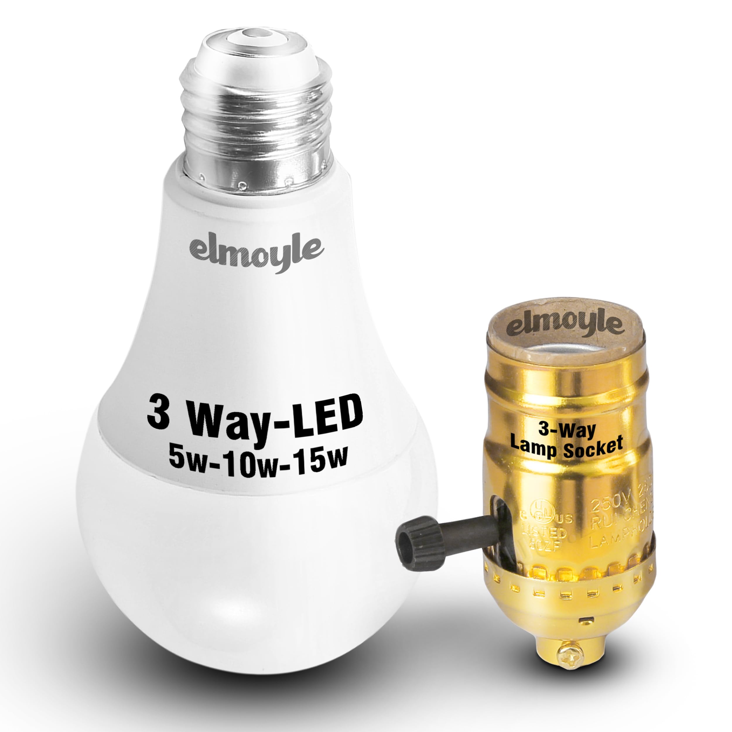 3 Way Light Bulbs 30 70 100w Warm White 3000k with 3-Way Lamp Socket, E26 Medium Base, Turn for Low-Medium-High Light Settings, 