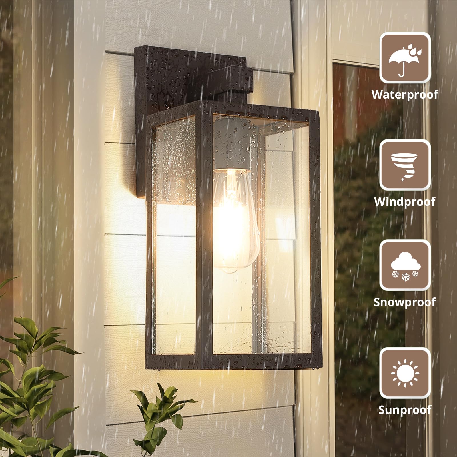 MAXvolador Outdoor Wall Lantern - Large Waterproof Sconce Light Fixture, Dark Chocolate, Model 2032BC