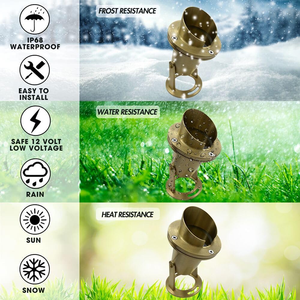 Mik Solutions Waterproof Underwater Light 175 Solid Brass 7Wmr16 Led Bulb Pond Light Submersible Waterfall Pool Fountain Light For Beautiful Bright Long Lasting Home Garden Patio Pool