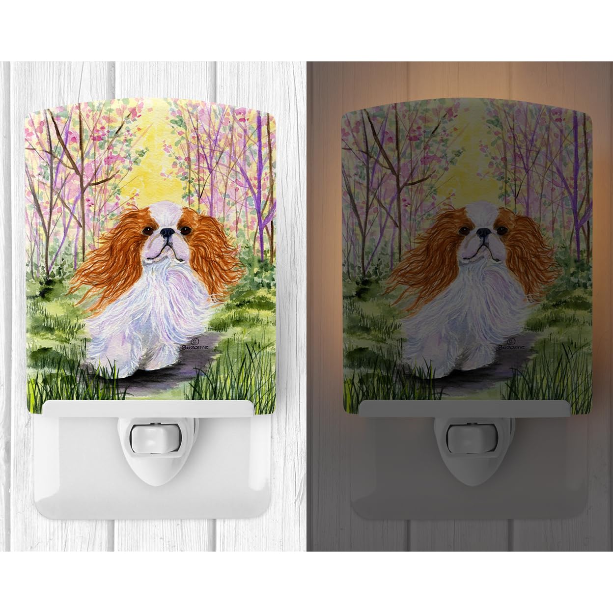 Carolines Treasures Ceramic Night Light, English Toy Spaniel, UL-Certified, 6x4x3 inches, Model SS8613CNL, Multicolor