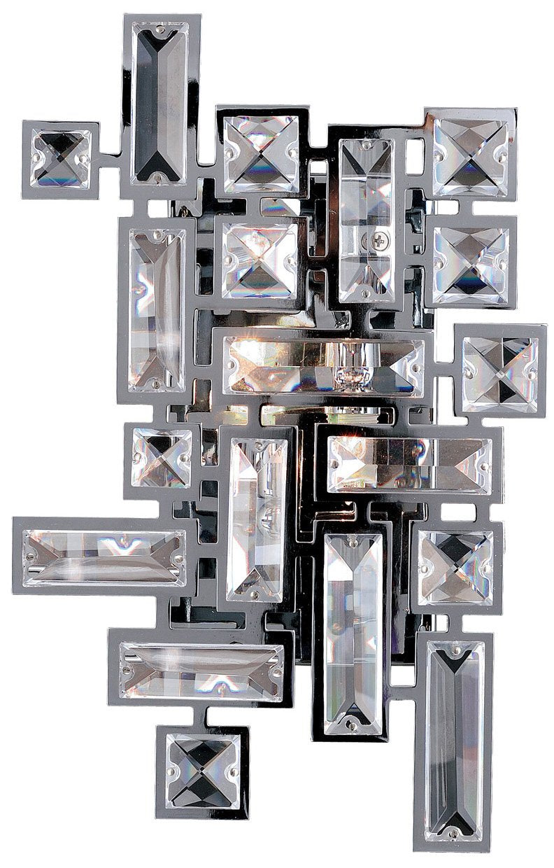 Allegri Lighting 11191-010-FR001 Vermeer 2-Light Wall Sconce with Clear Firenze Crystal, Chrome Finish