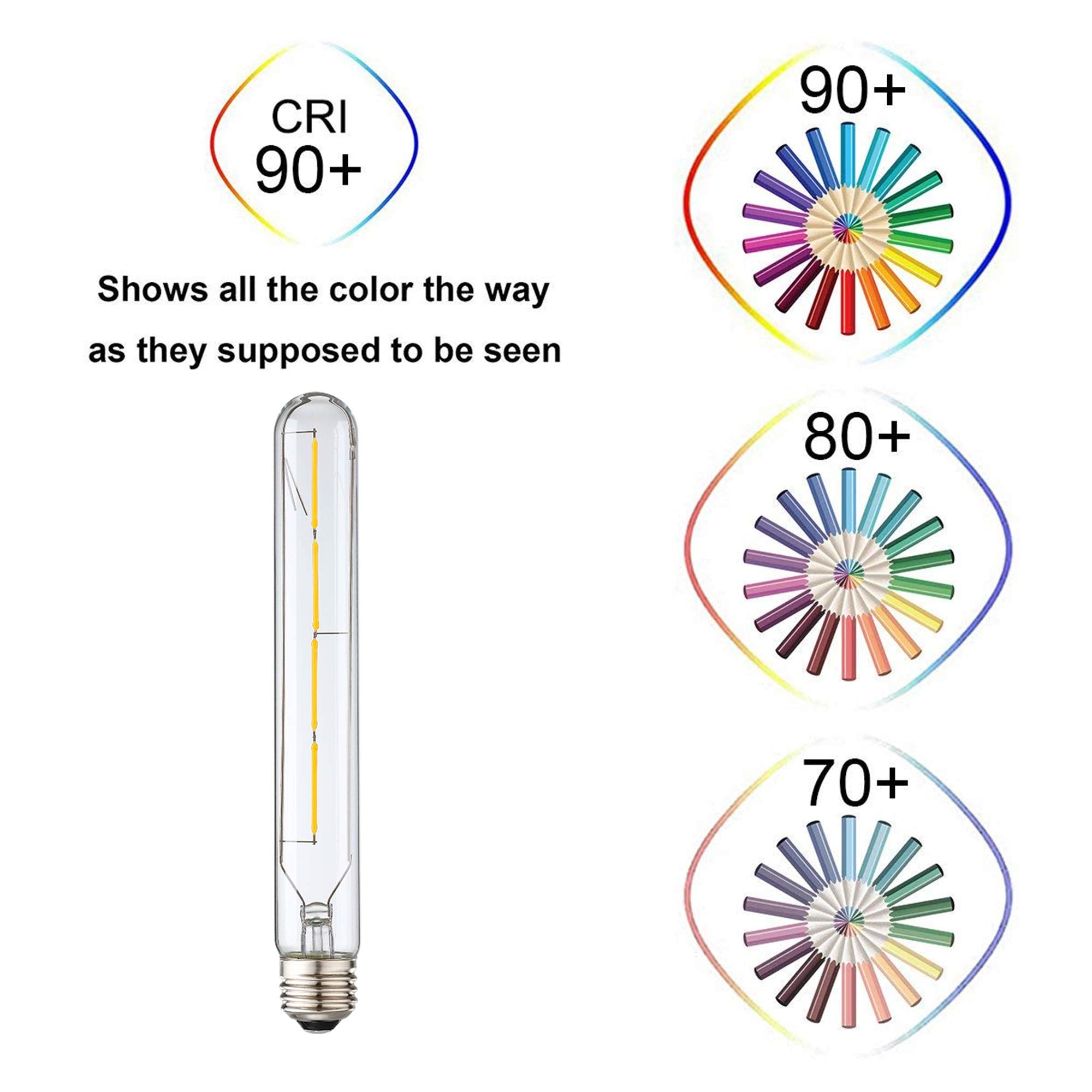 Leools T10 Dimmable LED Tubular Bulbs, 4W (40W Equivalent), 400LM, Daylight 4000K, 8.9in, 4-Pack