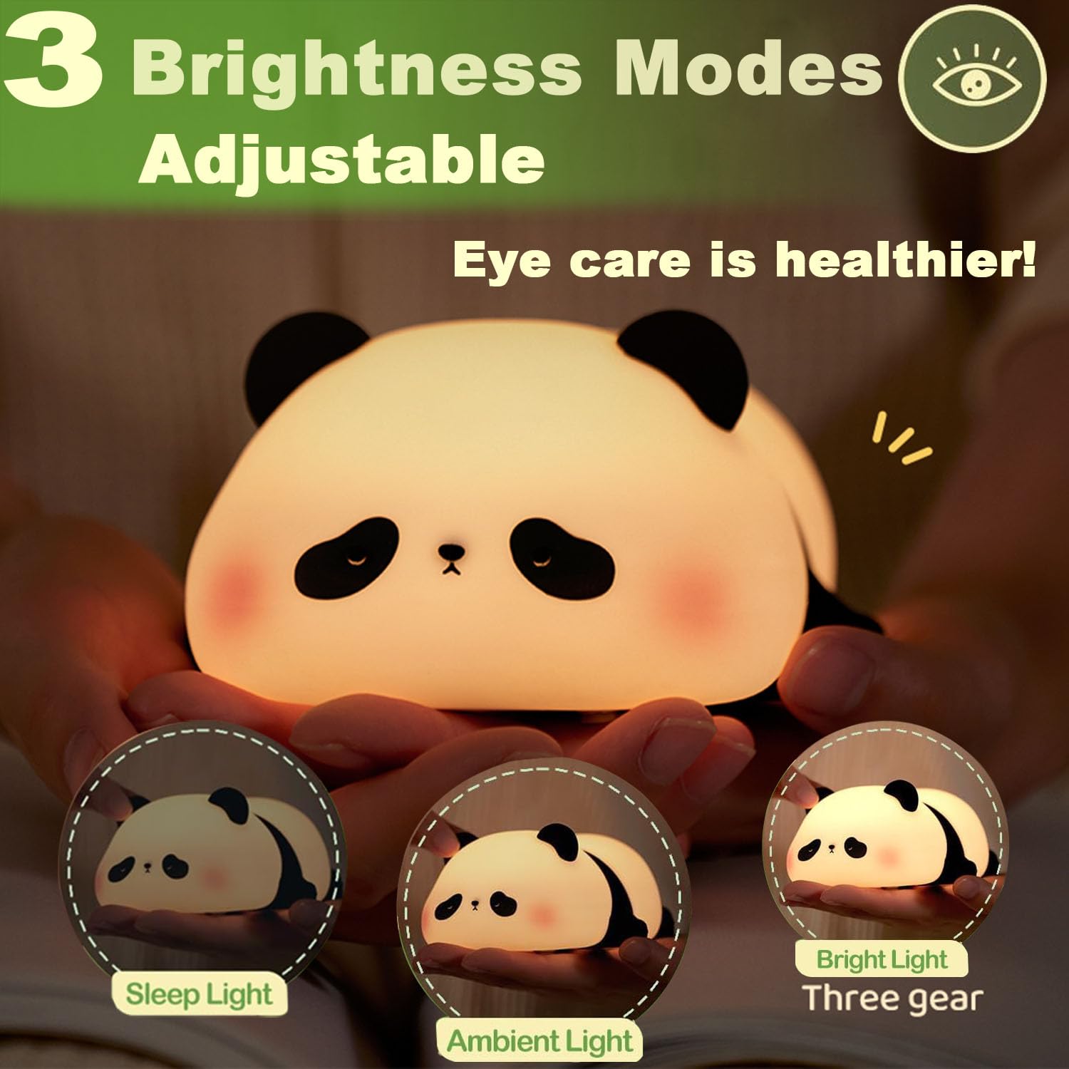 DREAMING MY DREAM Panda Night Light, LED Dimmable Nursery Lamp, Model K-1155, A-Panda Pangda