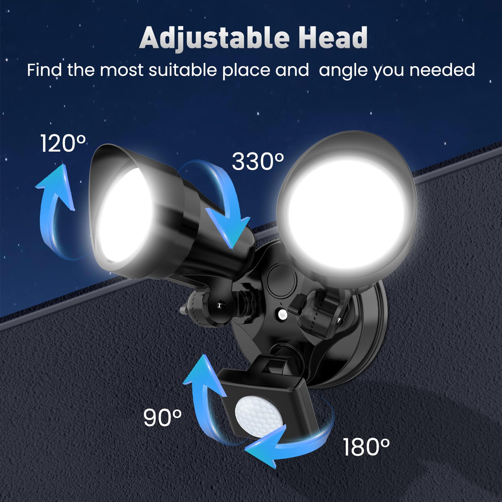 Alusso Lighting Led Motion Sensor Flood Lights With Remote, 25W 2000Lm Bri & 3000-6500K Adjustable Security Outdoor Lights, Ip65, Dusk To Dawn Outside Lights For Yard, Garage (Black 2 Pack)