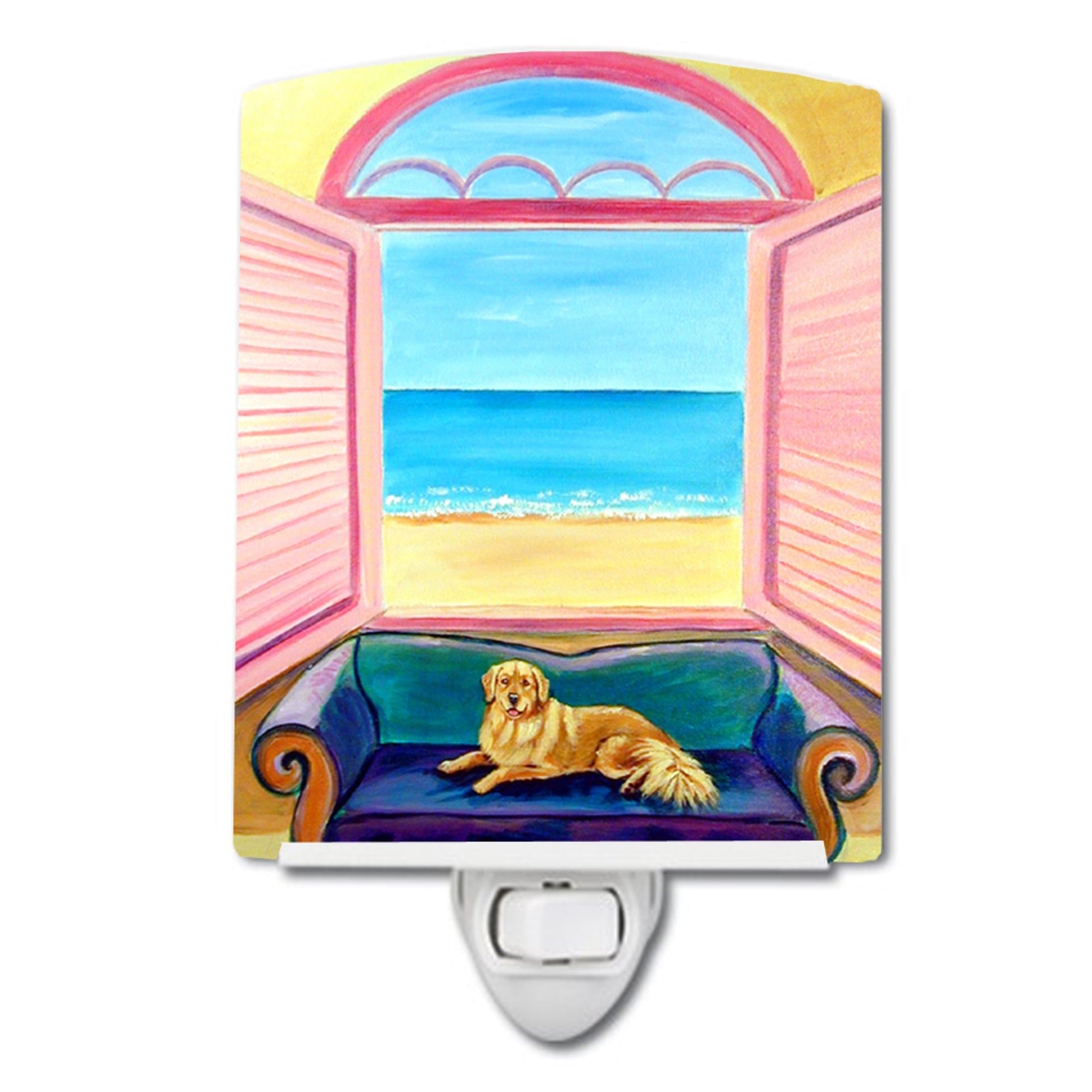  inchCarolines Treasures Golden Retriever Couch Sitting Ceramic Night Light, 6x4, Multicolor inch