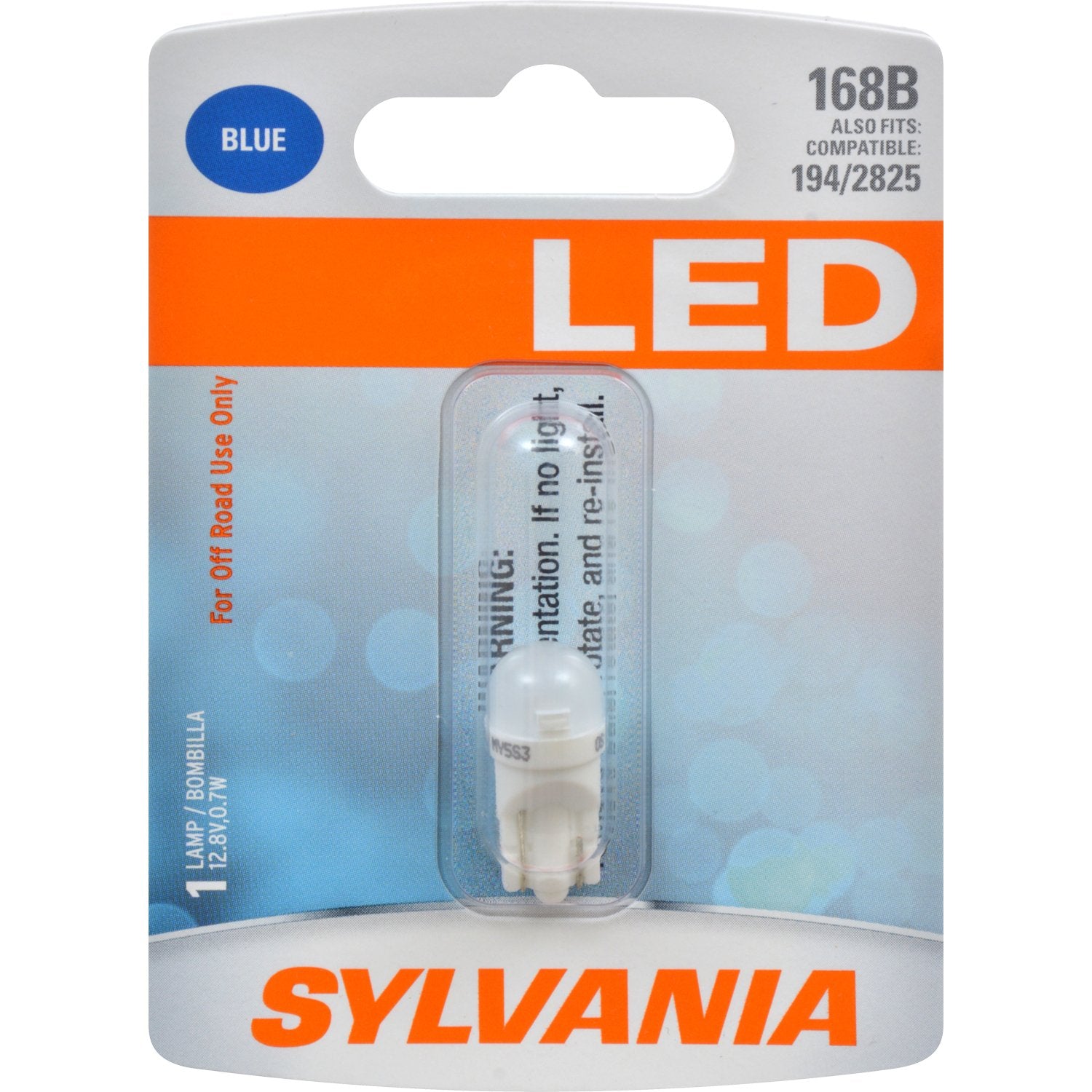 SYLVANIA - 168 T10 W5W LED Blue Mini Bulb - Bright LED Bulb  Ideal for Interior Lighting (Contains 1 Bulb)-New