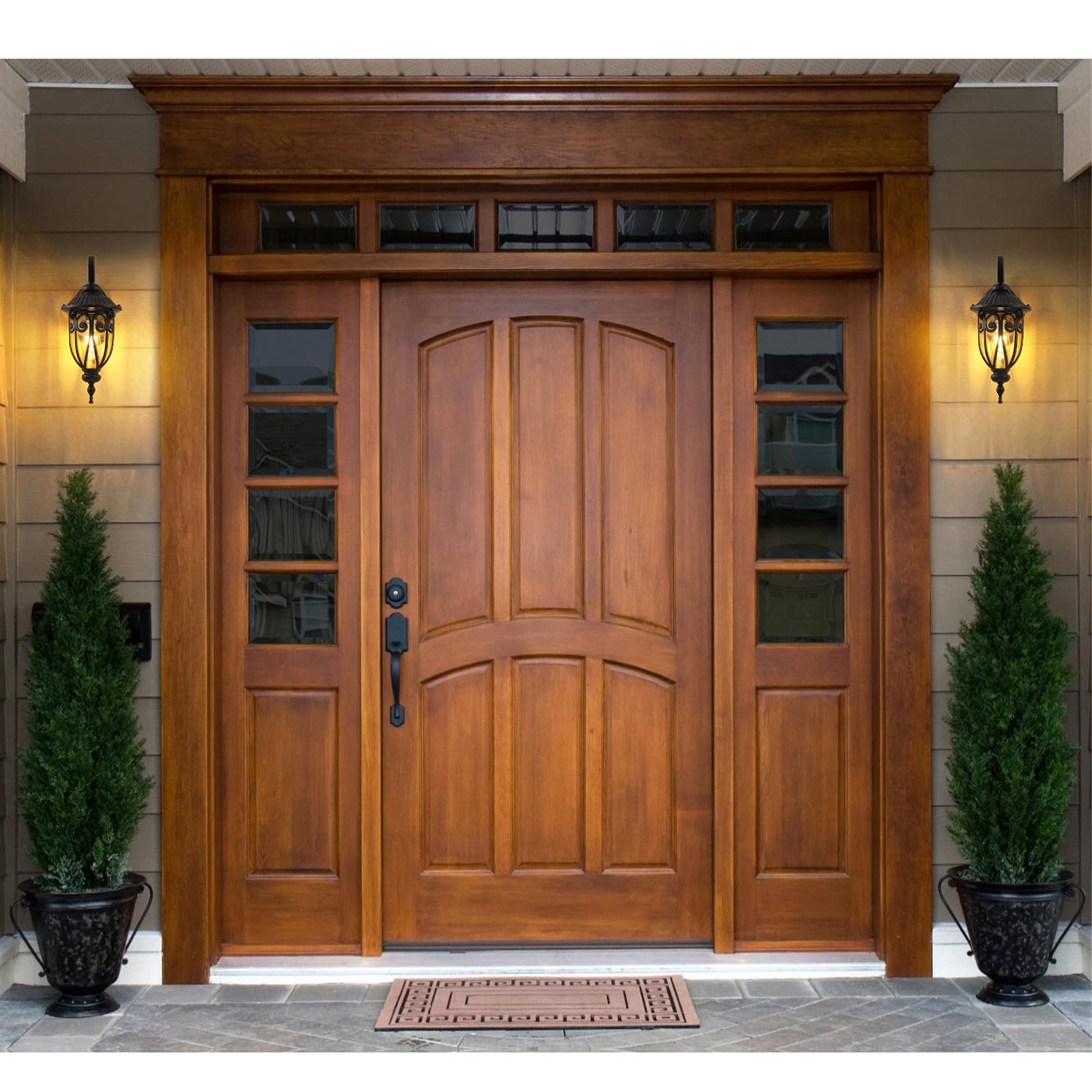 Goalplus 23&quot; Large Antique Bronze Outdoor Wall Light Sconce With Clear Glass Shade