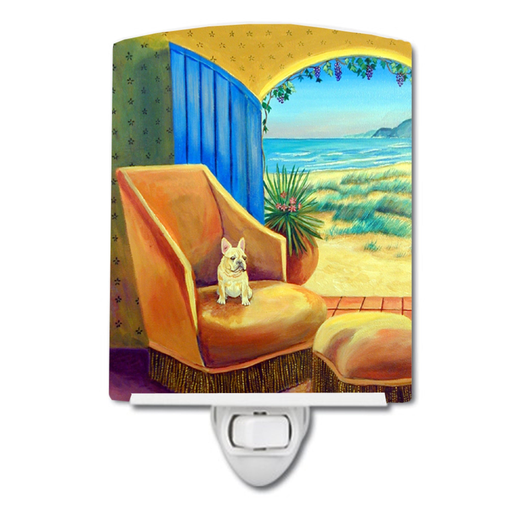  inchCarolines Treasures French Bulldog Couch Sitting Ceramic Night Light, 6x4, Multicolor inch