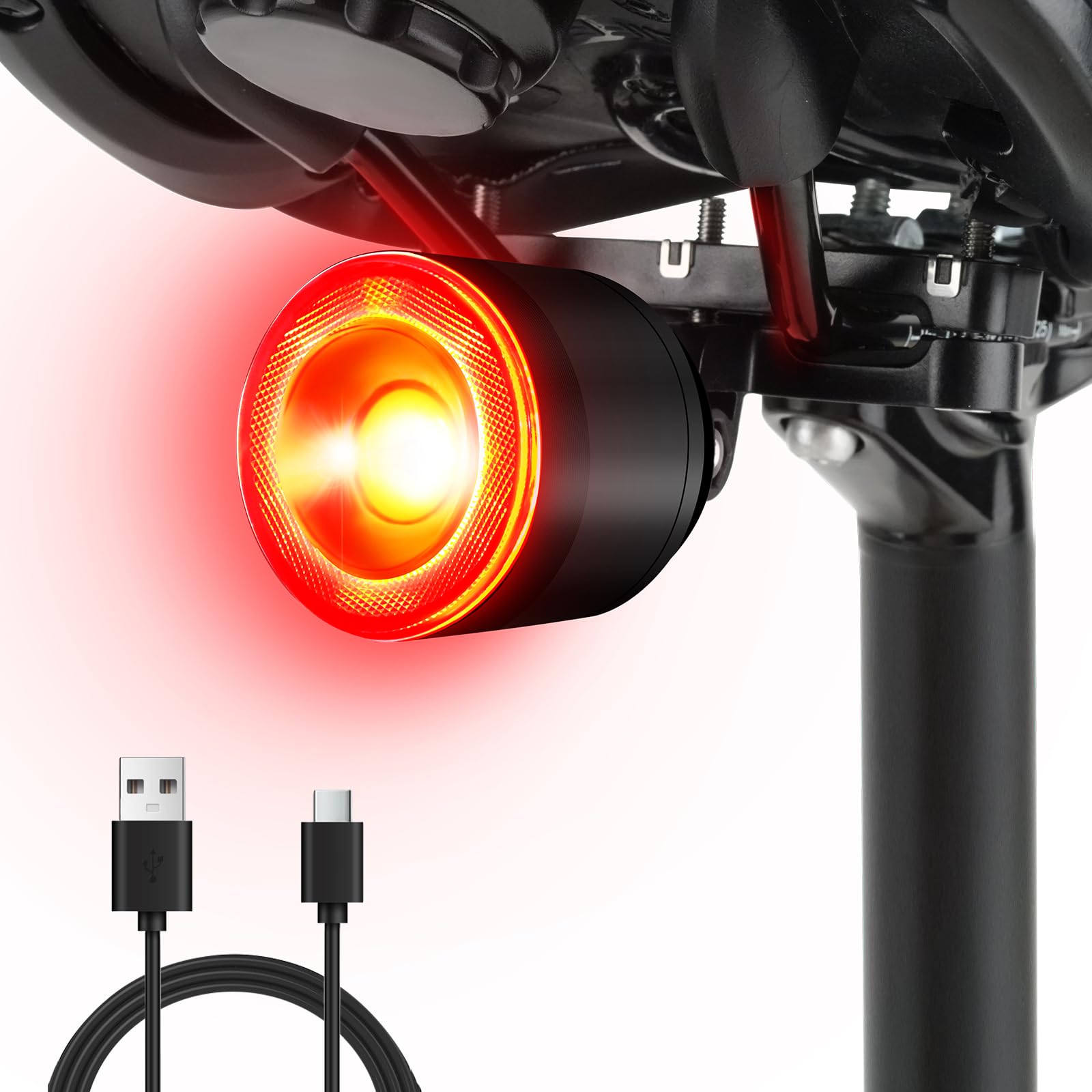 NineLeaf Smart Brake Sensing Rear Bike Lights, Bicycle Tail Light, Bike Lights for Night Riding, Auto On/Off, 300 Lumen 220Adjus