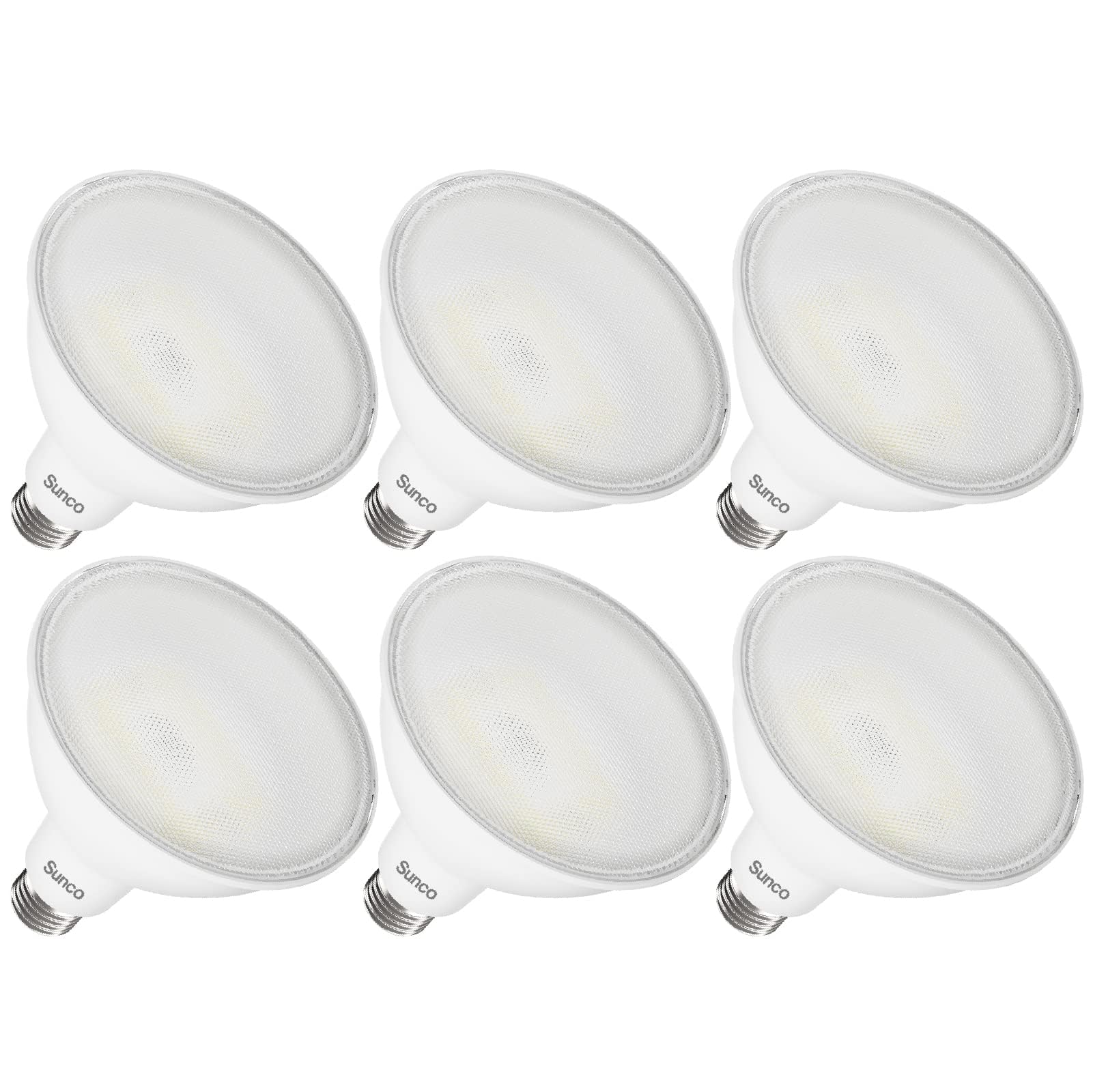 Sunco 6 Pack Par38 Led Flood Light Outdoor Bulb, Exterior Waterproof Spotlight Lighting, 2800 Lm, 20W (250W Equivalent), 3000K W