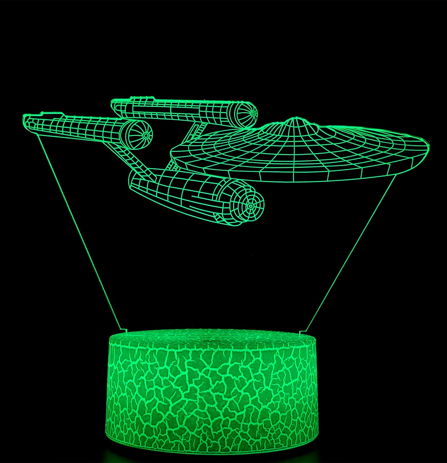 Gfytdxe 3D Optical Illusion Night Light, LED Desk Lamp, Touch & Remote Control, 16 Colors, Acrylic, Model C