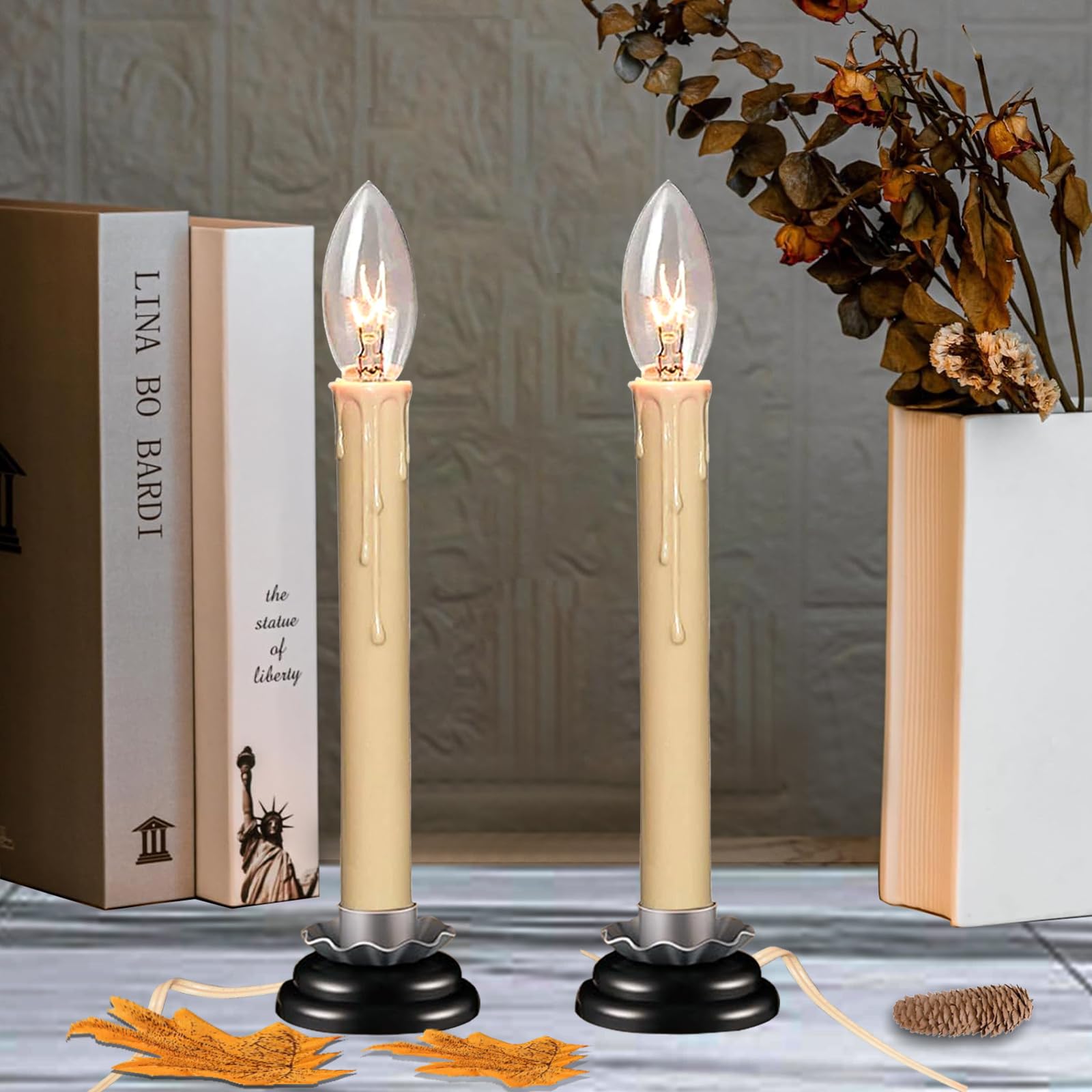 Jasneniebo C26 25PK Clear Incandescent Candle Light Bulbs, 120V 7W E12 Base, Perfect for Chandelier and Window Decor