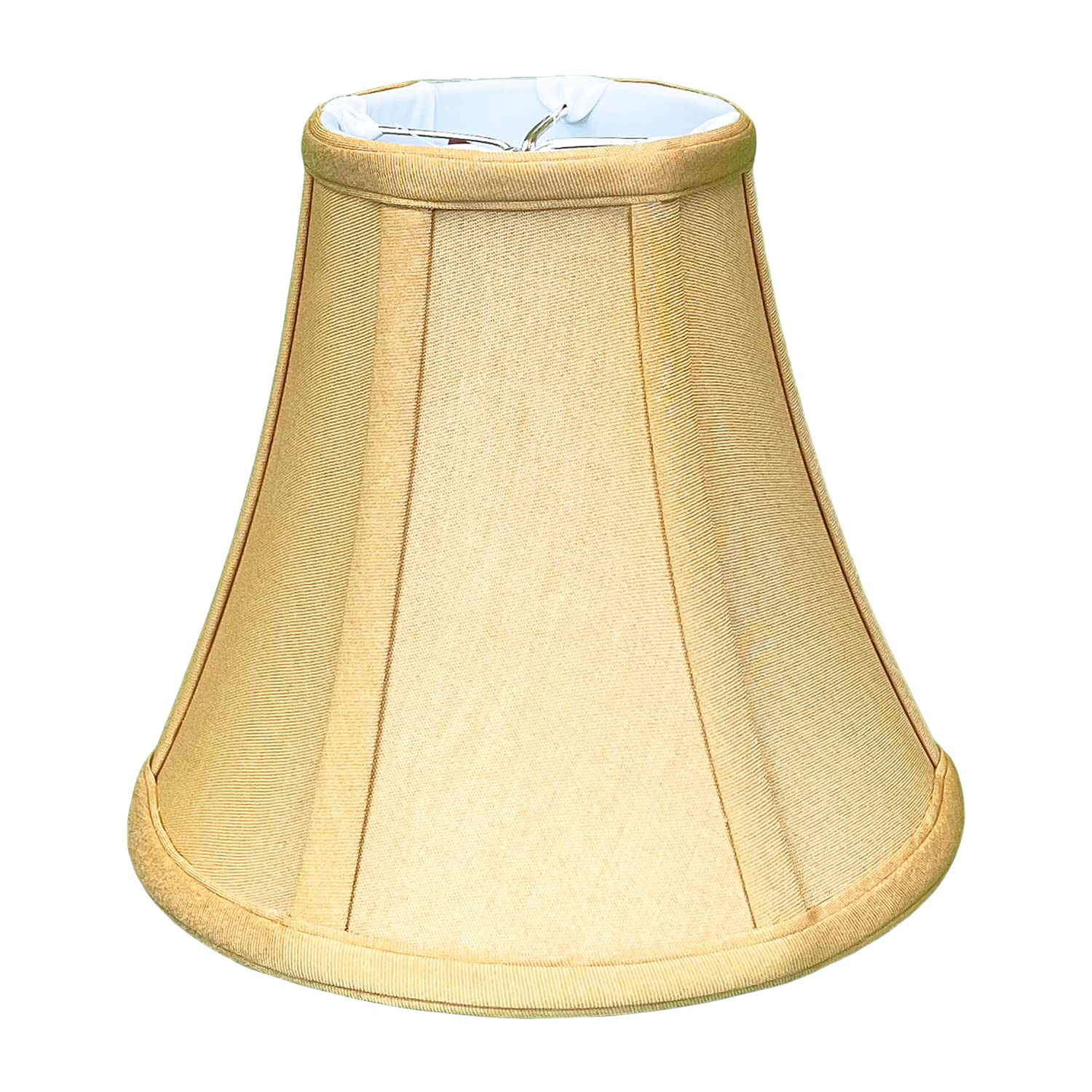 Royal Designs, Inc. True Bell Lamp Shade, Faux Silk, 4in x 8in x 7.25in, Antique Gold, Model BSO-704-8AGL