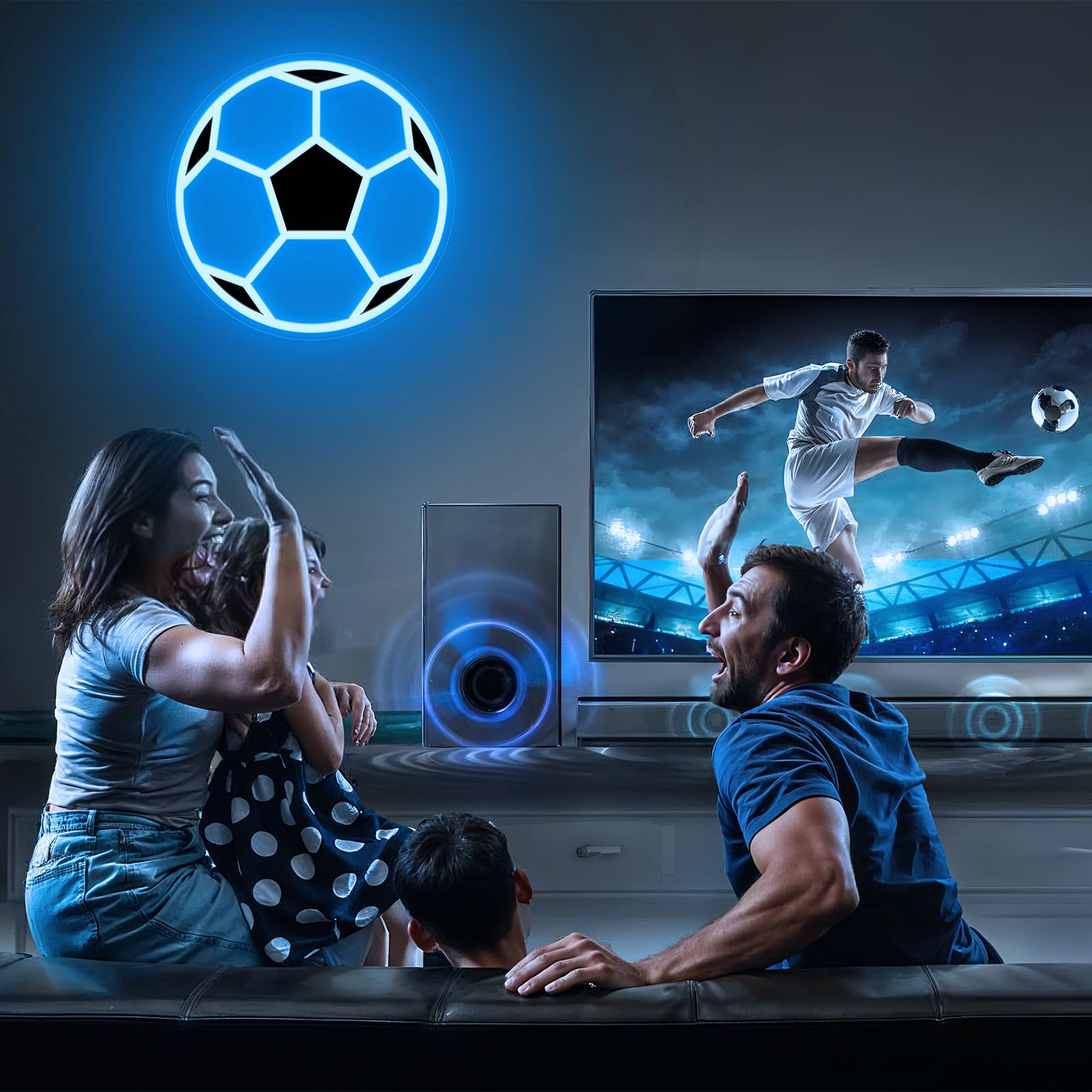 Adorely LED Soccer Neon Sign, Dimmable Wall Decor, 12x12 inches, Acrylic, Color: Soccer