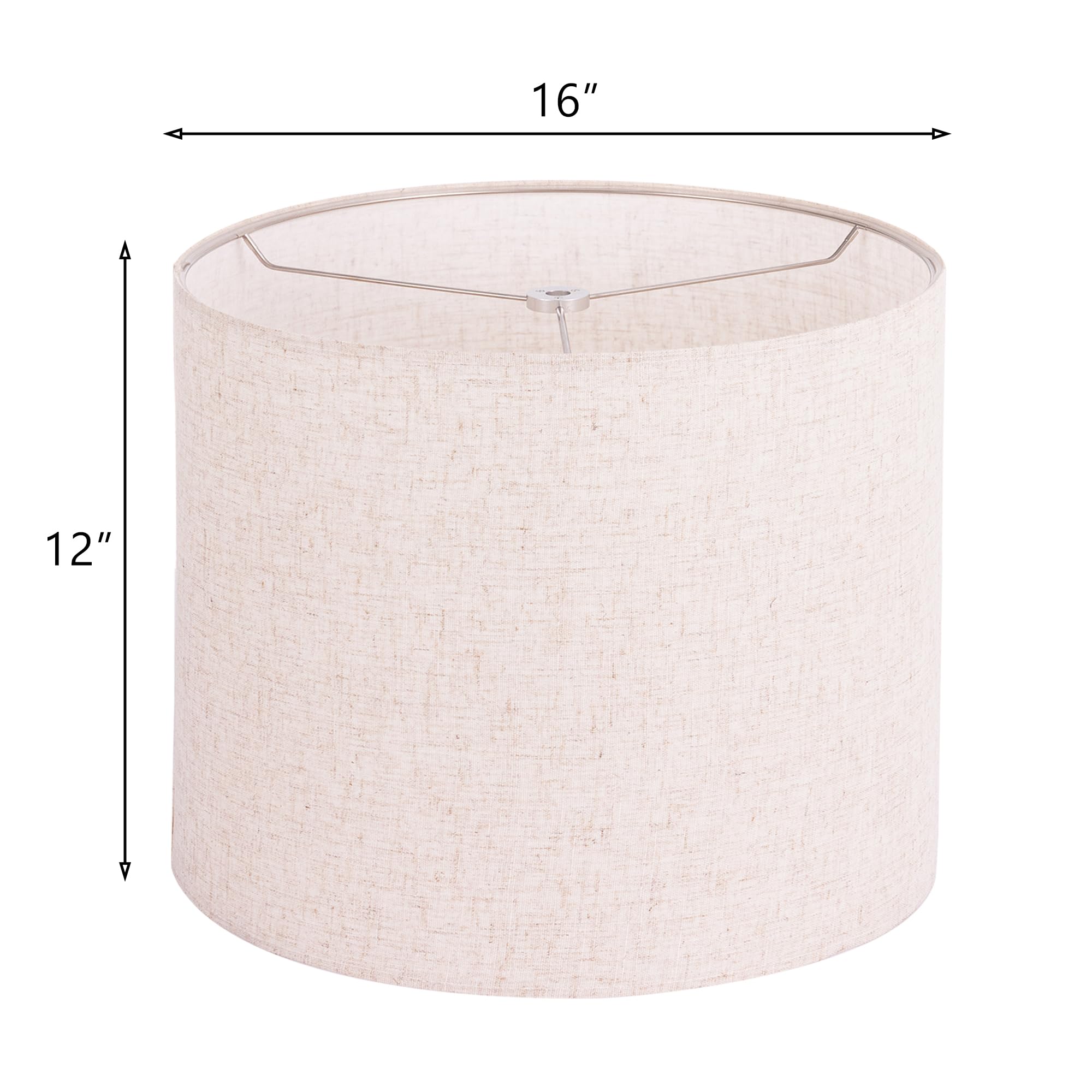 Wellmet Lampshade - 16X16X12 Linen Fabric Drum Shade, Assembly Required, Classic Modern Style, Model Ds-Tls
