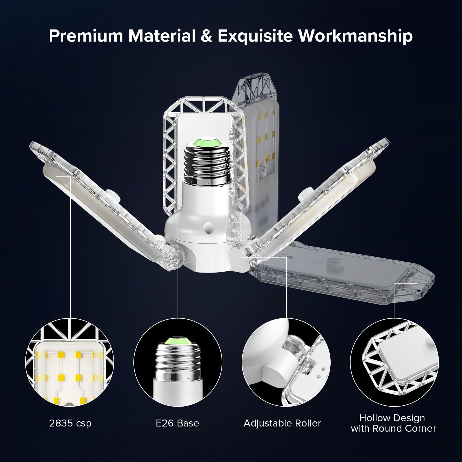 SANSI LED Work Light, 3300LM, 5000K, Portable with Telescoping Tripod Stand, Adjustable 30-55 Inches, Black, 30 Watt Upgrade