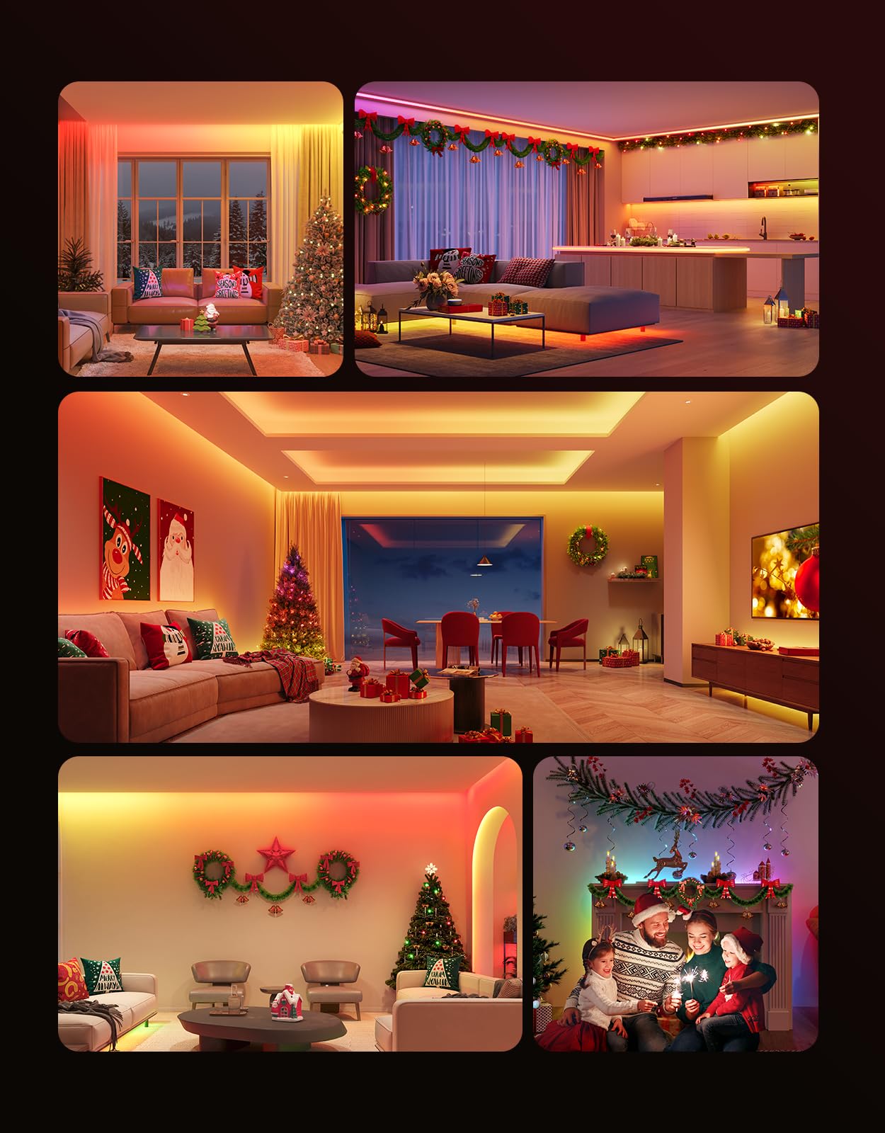 Govee Rgbic Led Strip Lights 65.6Ft, Multicolor Bluetooth App Control, Music Sync, Model H617E