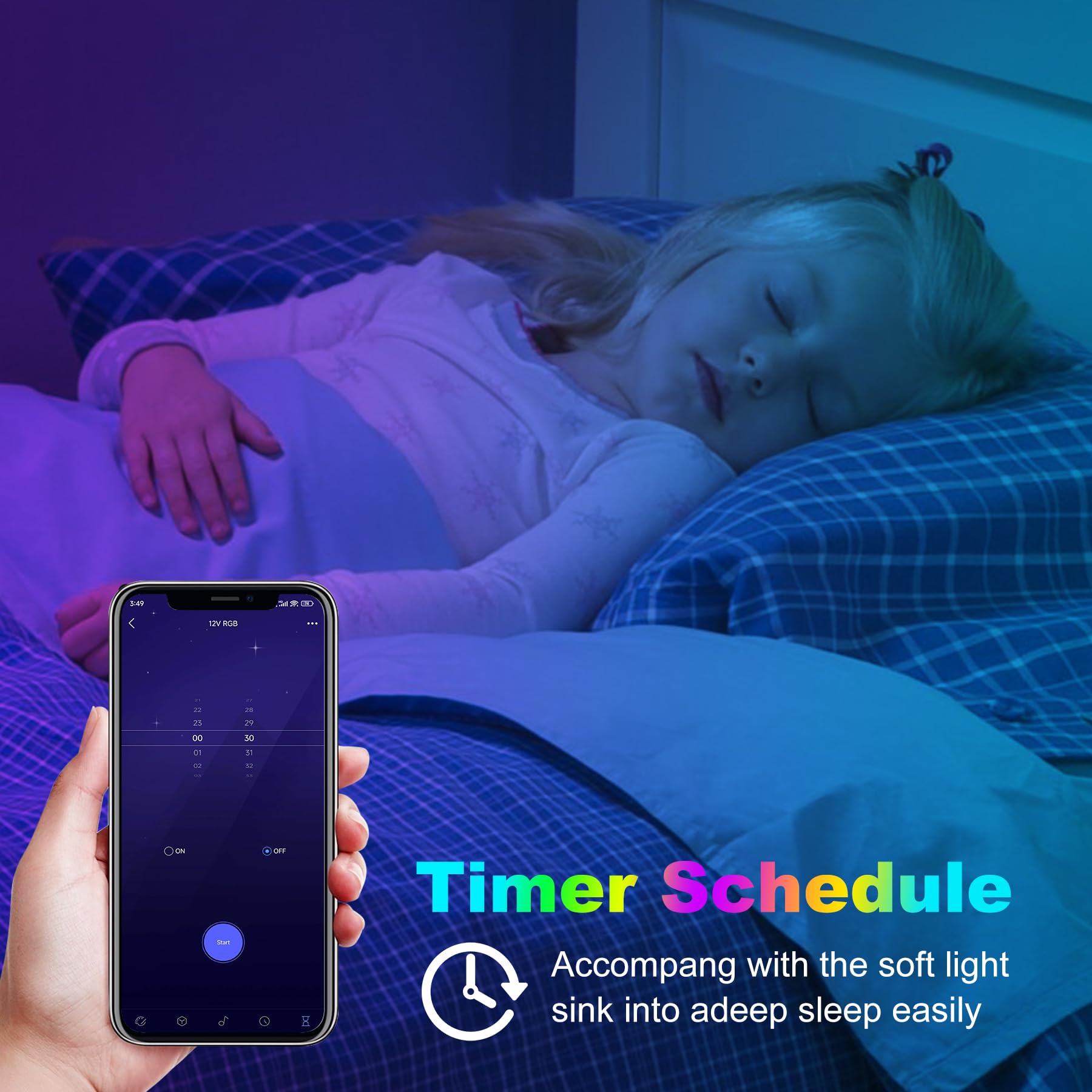 Pandery Cob Rgb Led Strip,Dc12V 576Leds/M Music Synchronized Color Change App And Bluetooth Remote Control,9.84Ft/3M,Indoor Rgb